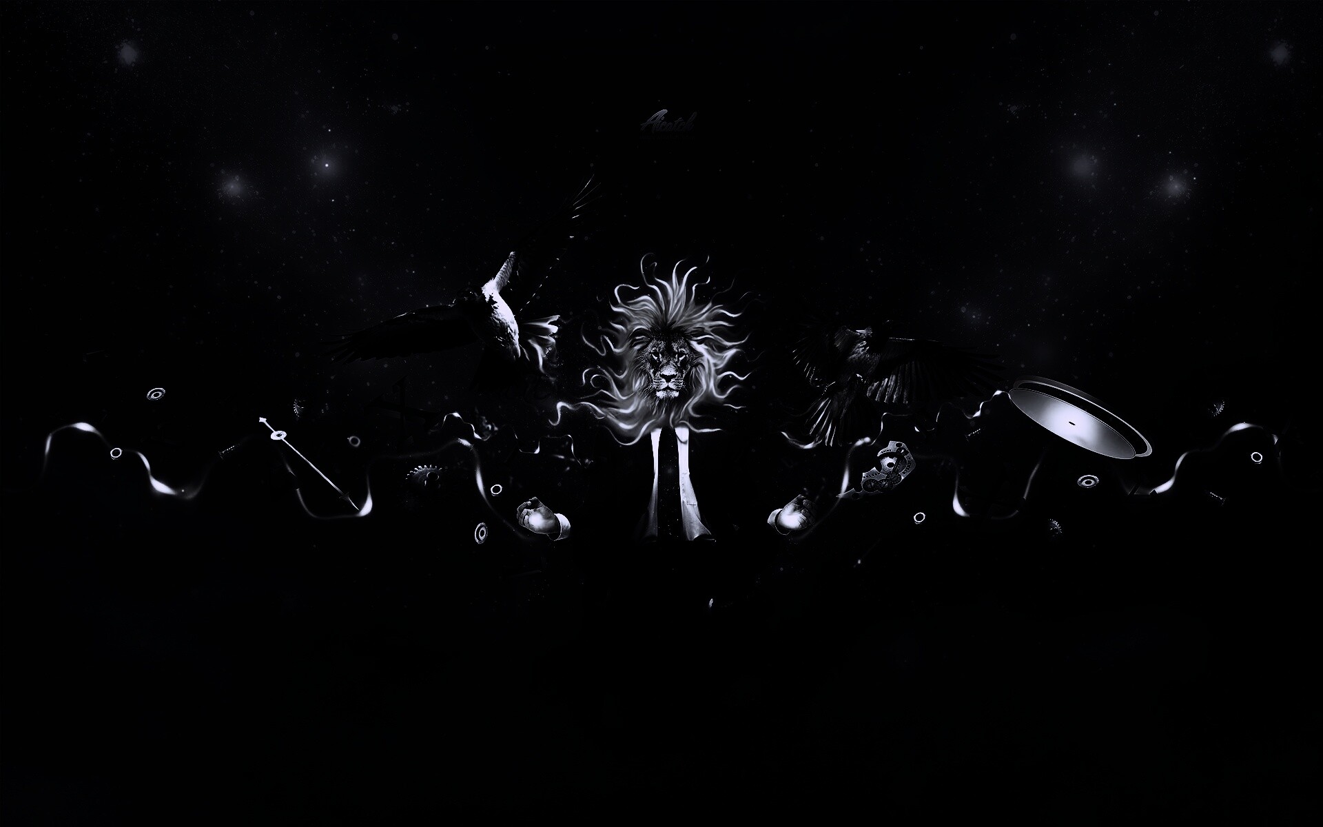 Мужчина с головой льва обои