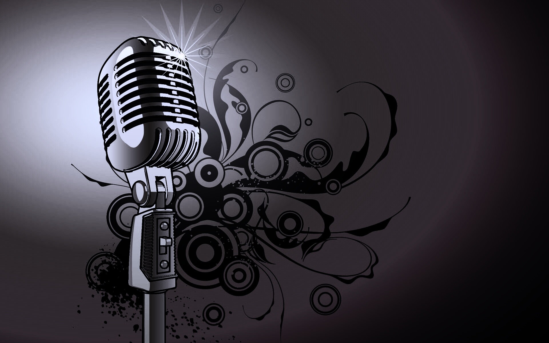 Ретро микрофон обои