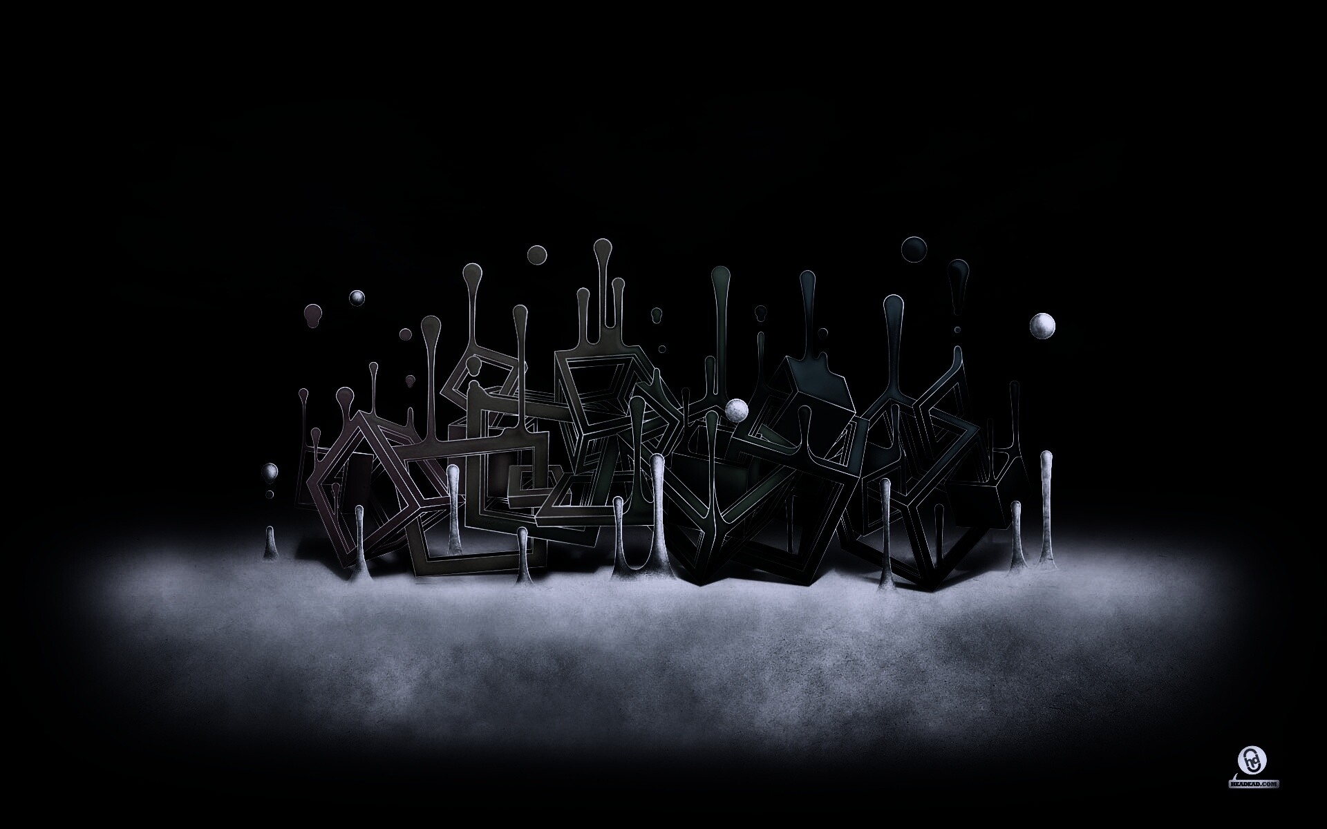 Цветные переплетающиеся кубы обои