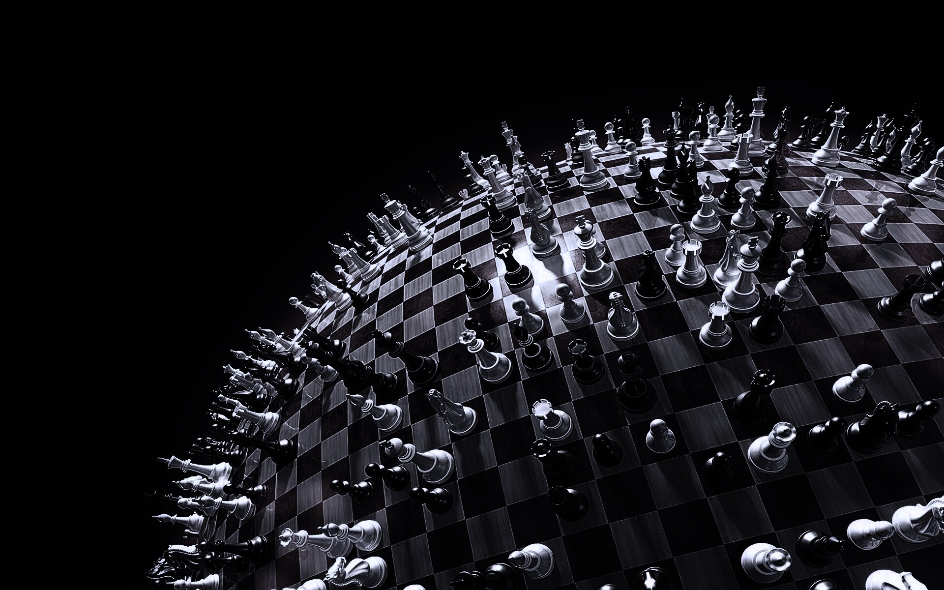 Сферическое шахматное поле обои