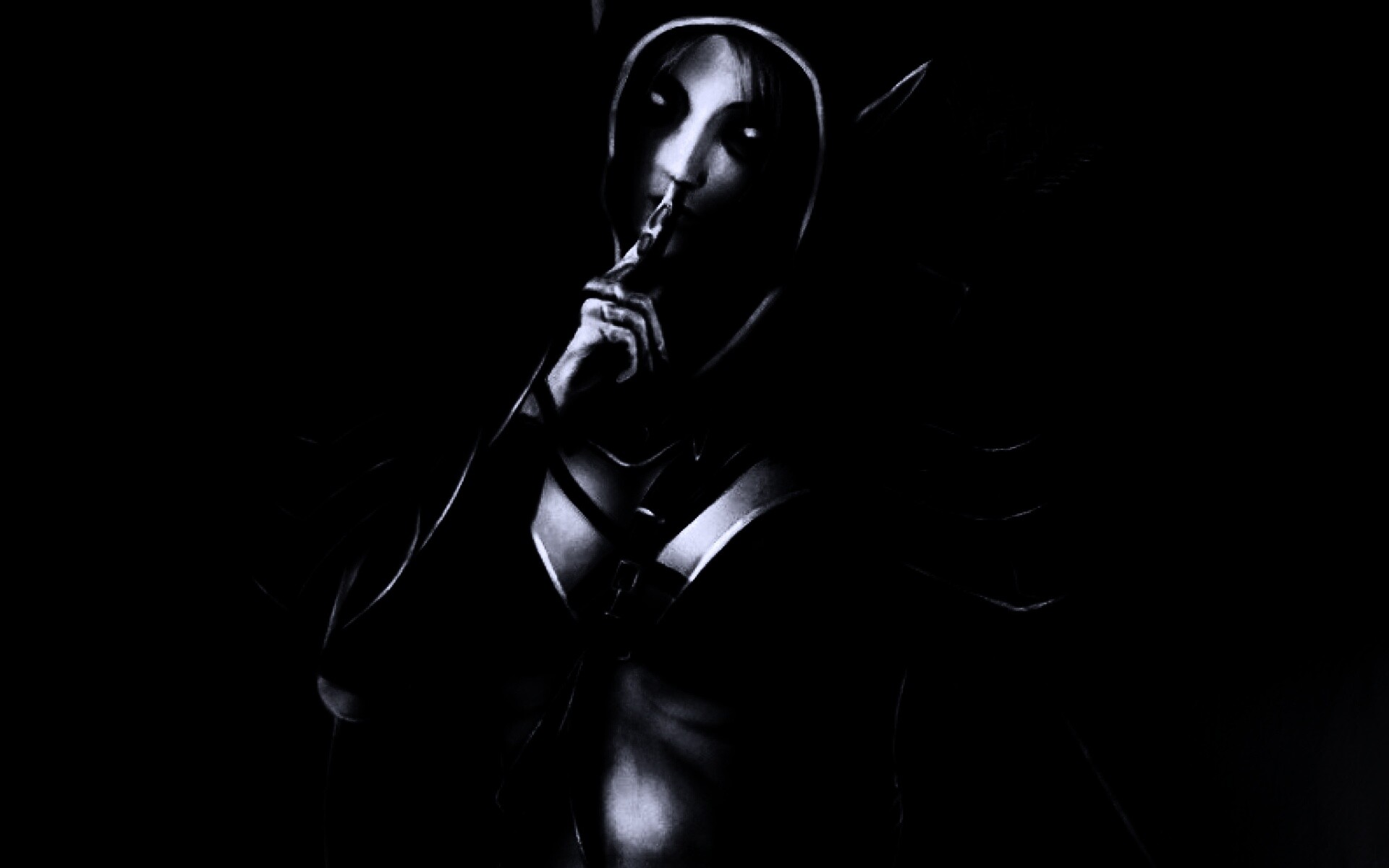 Ночная эльфийка призывает к тишине обои