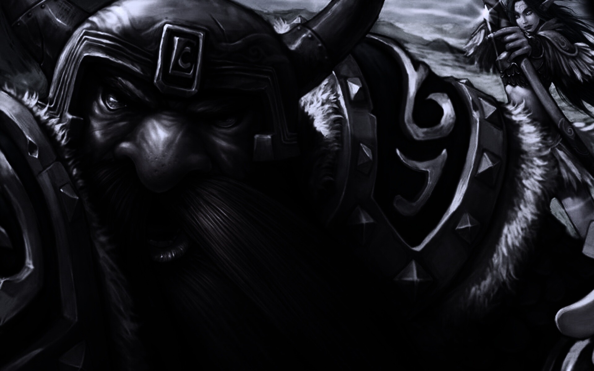 Гном убегающий от ночной эльфийки обои