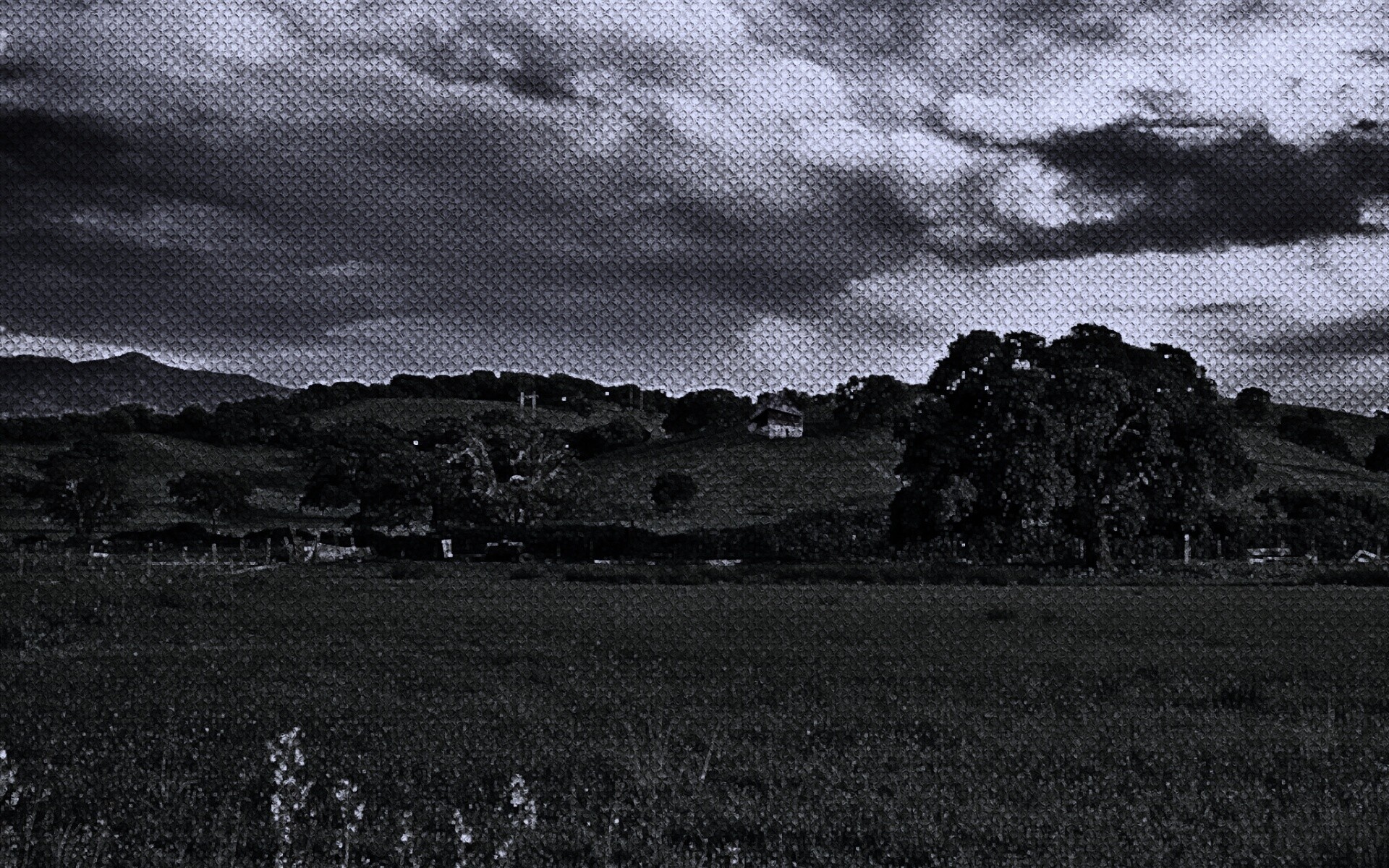 Домик на холмах обои