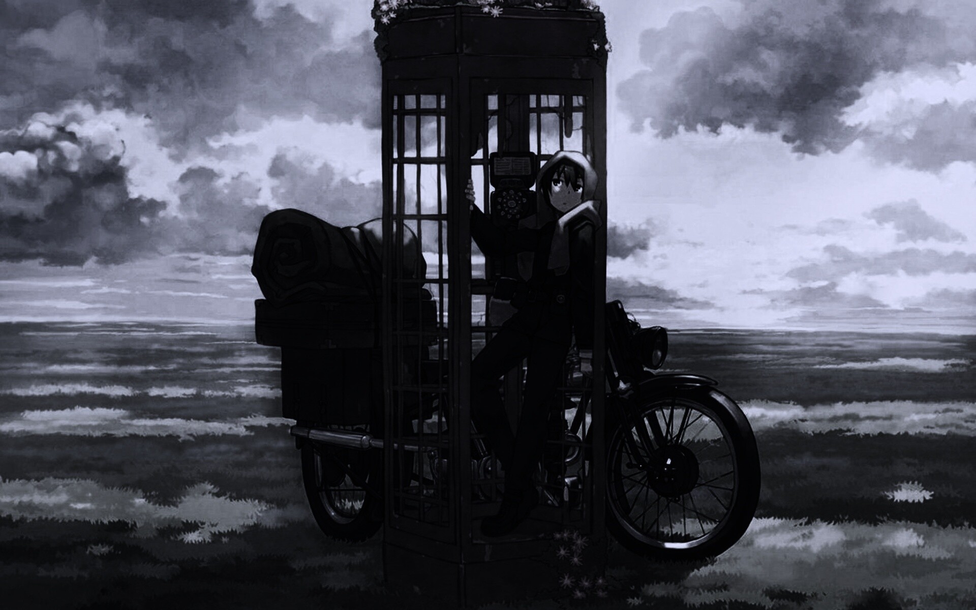 Парень в телефонной будке обои