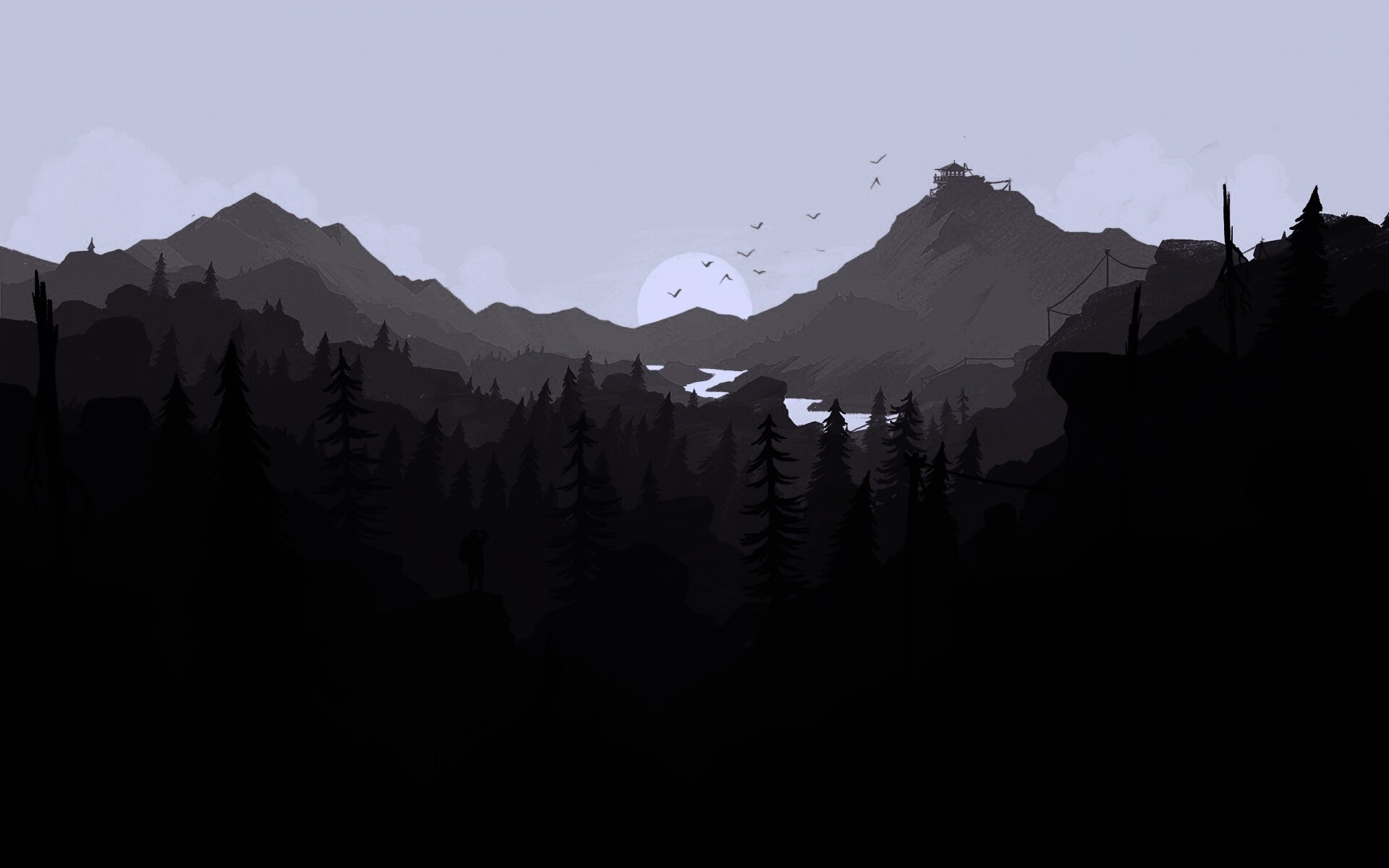 Красный Firewatch обои