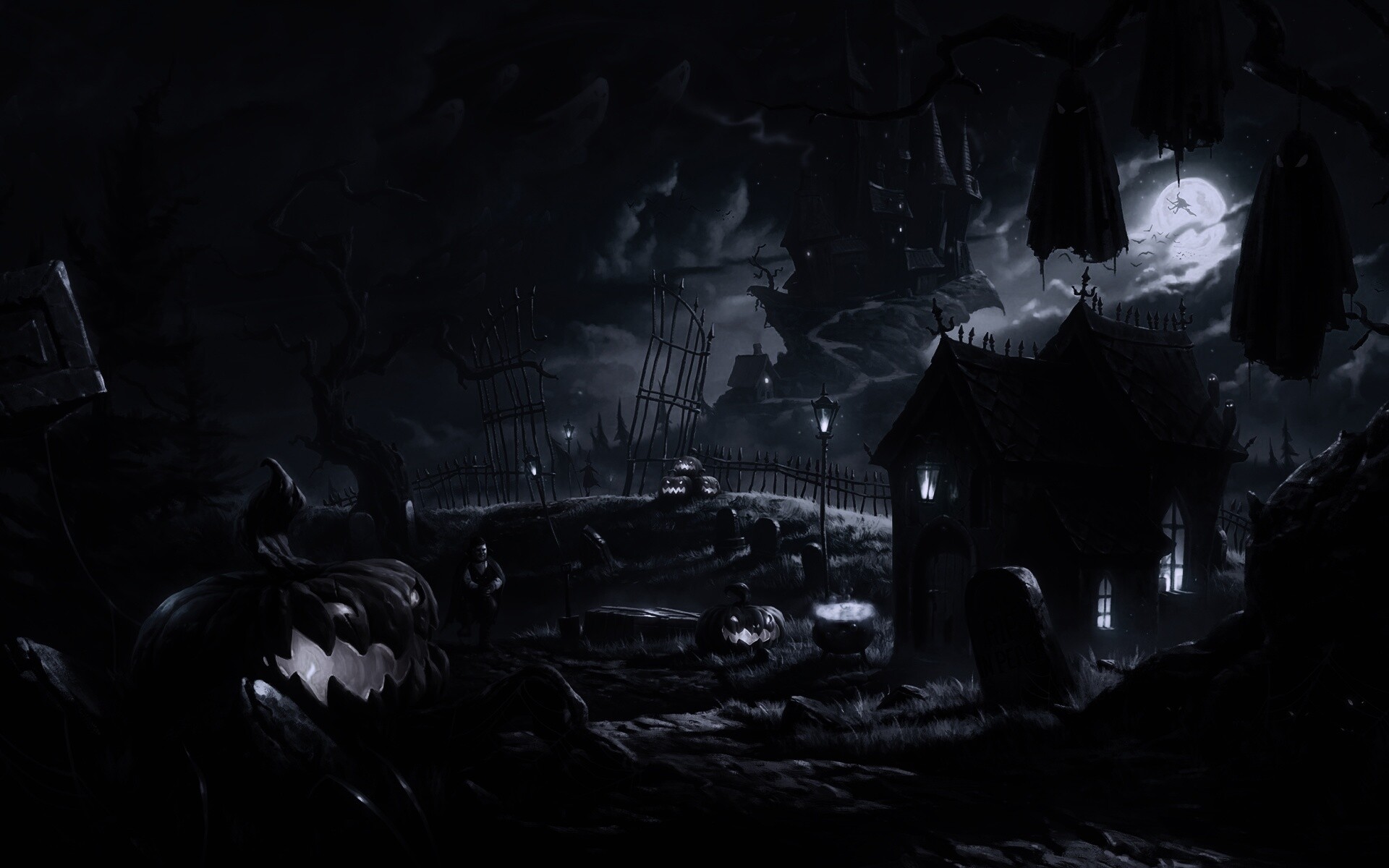 Кладбище на Хэллоувин обои