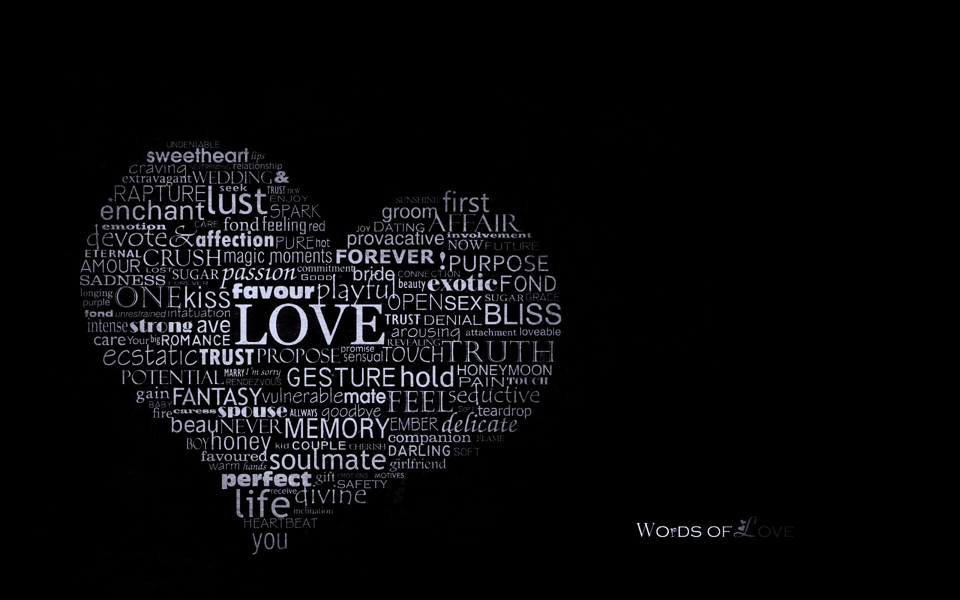 Слова любви обои