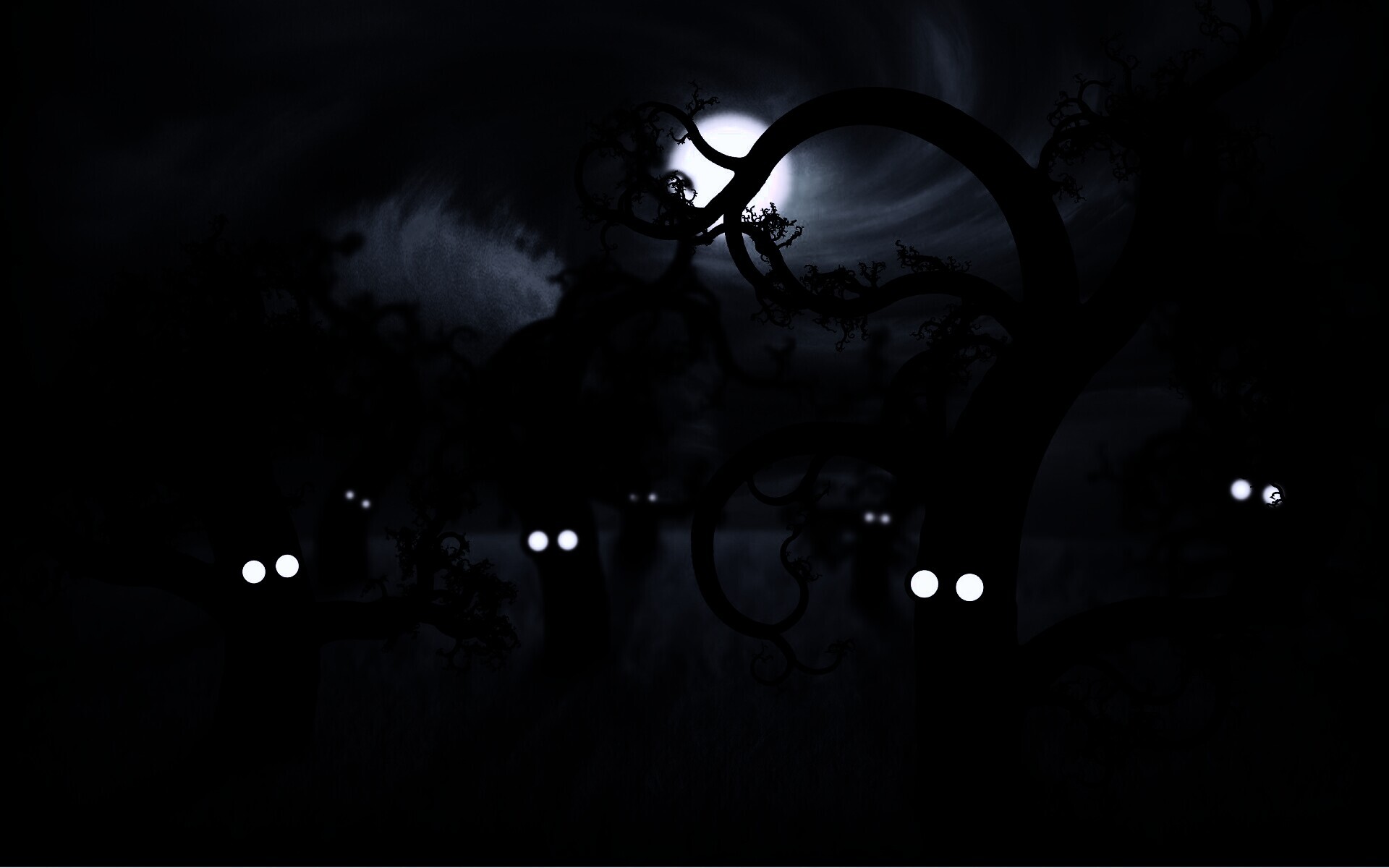 Страшно ночью в лесу обои