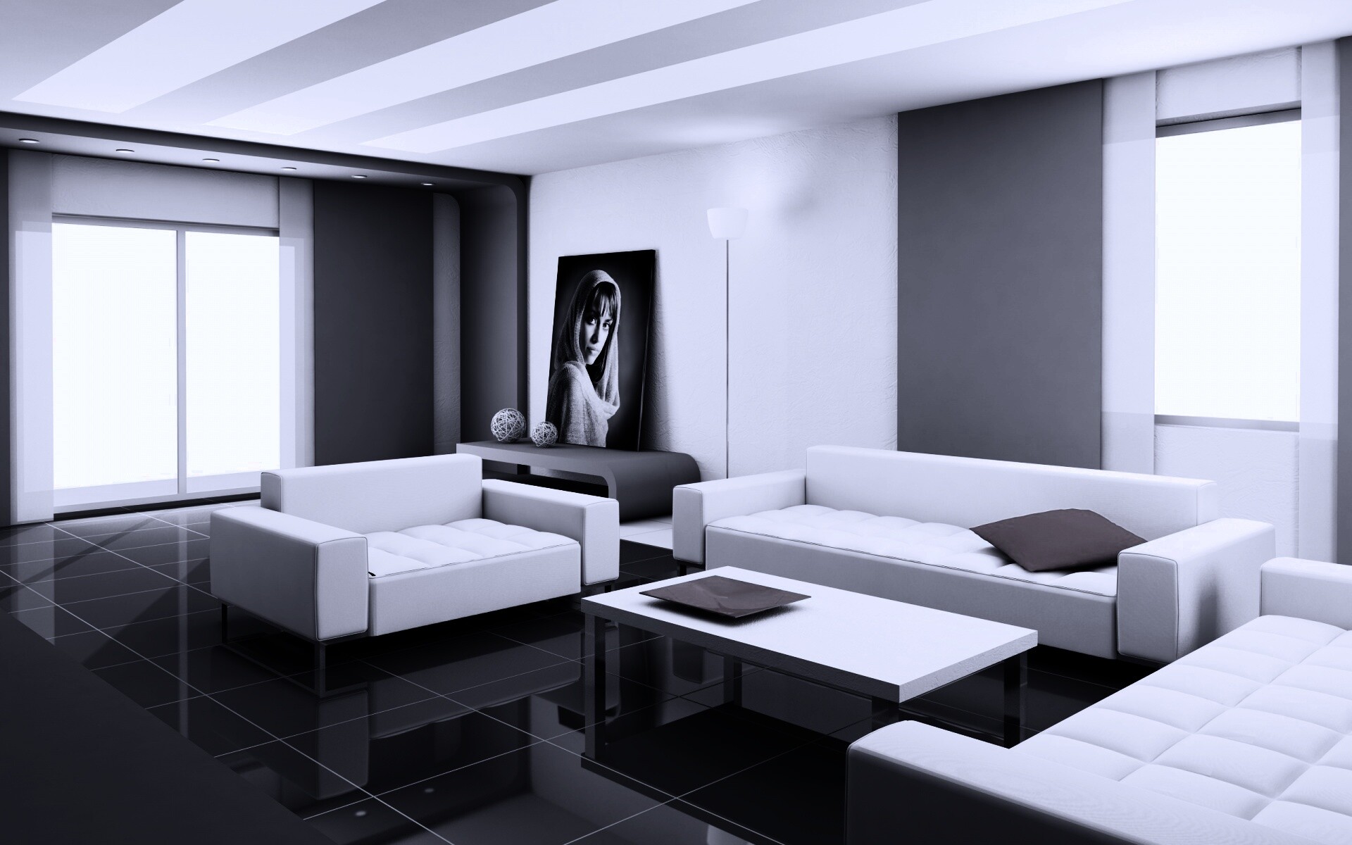 Белая гостинная обои