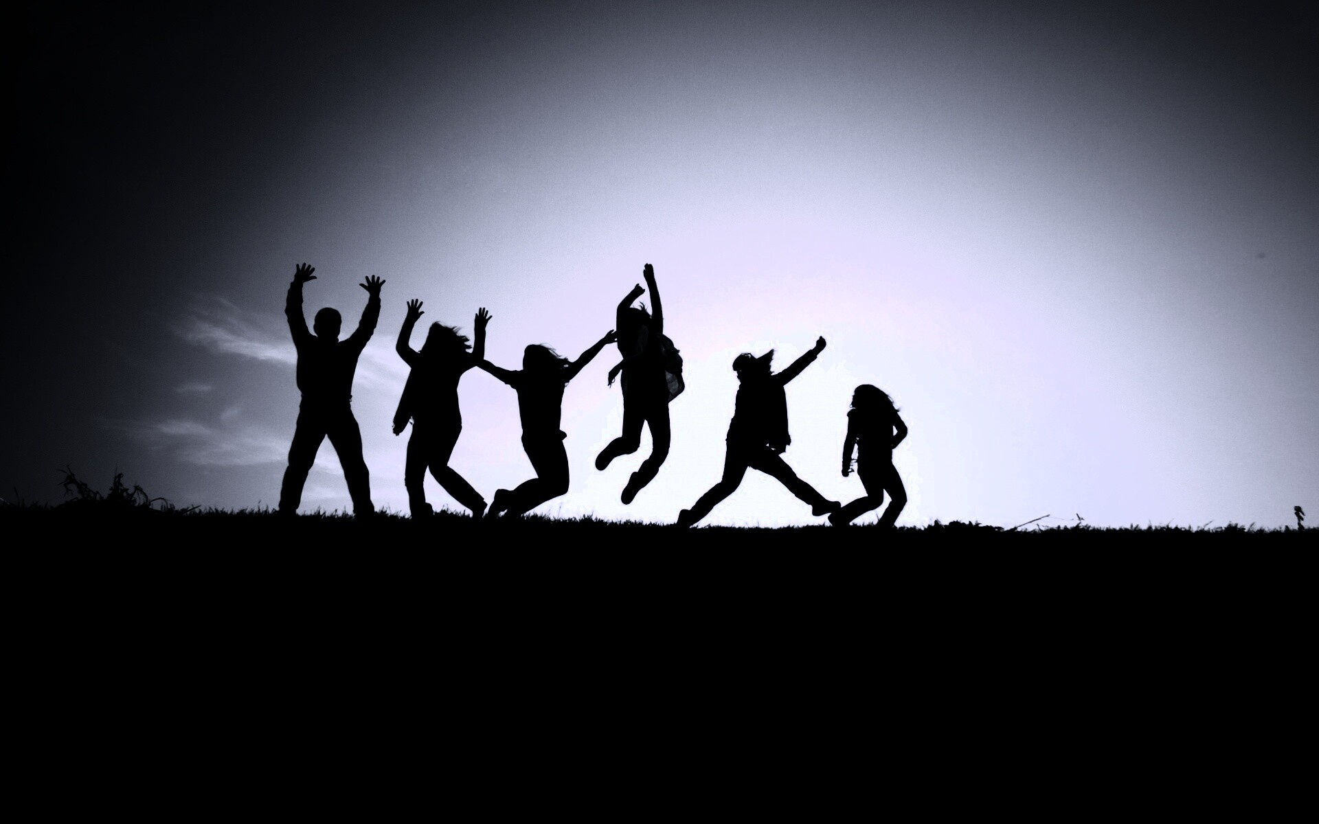 Силуэты людей обои
