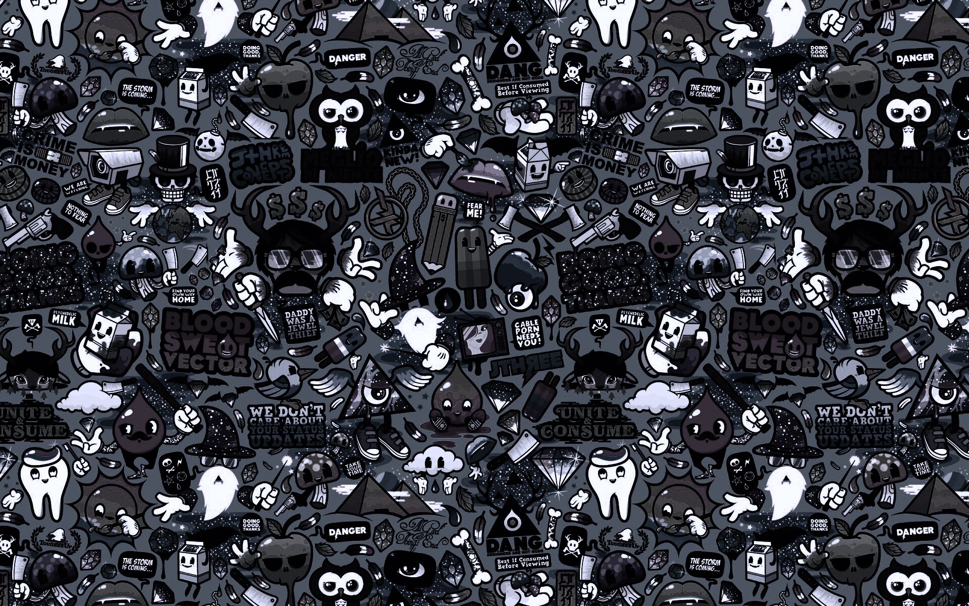 Коллаж из мультяшных картинок обои