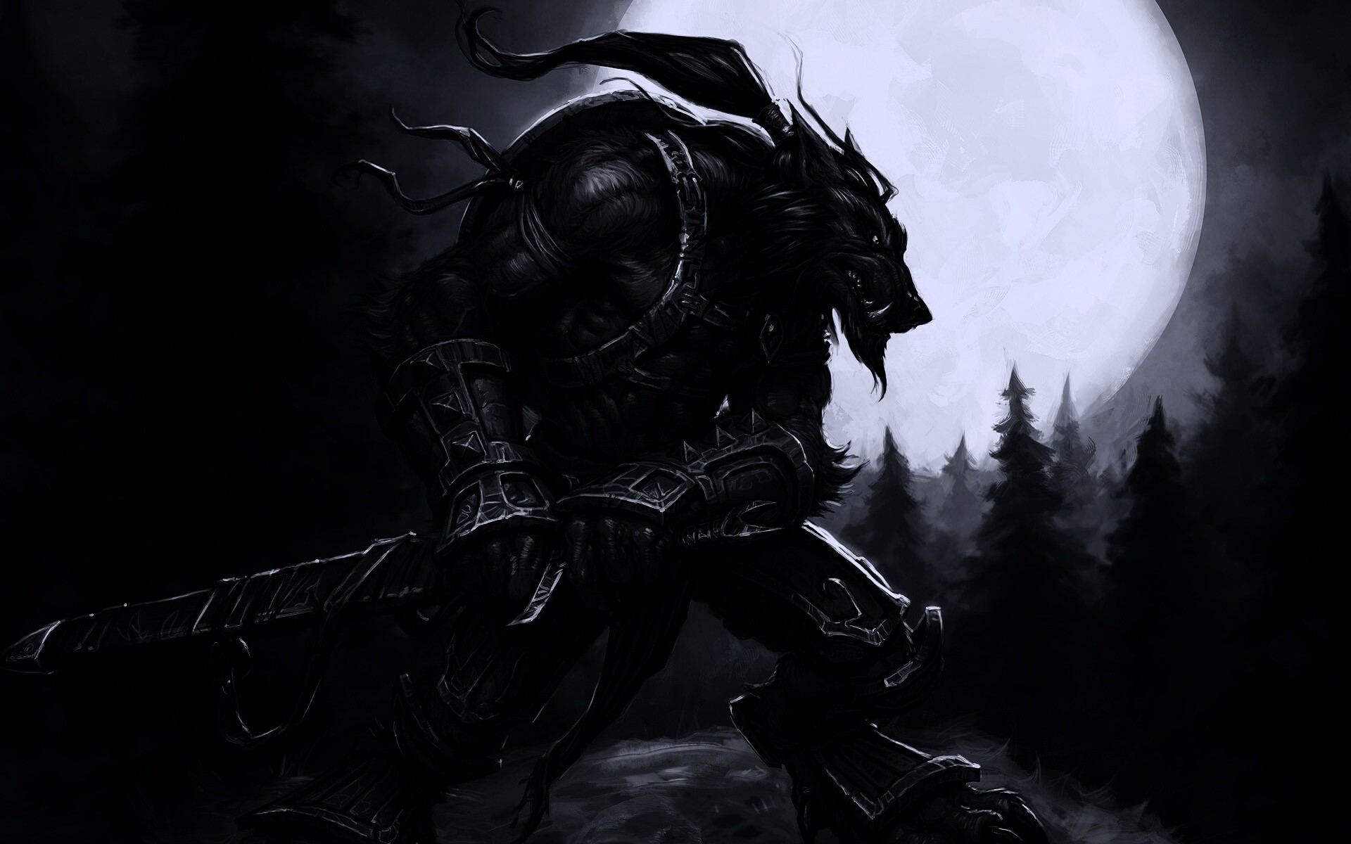 Волк оборотень обои