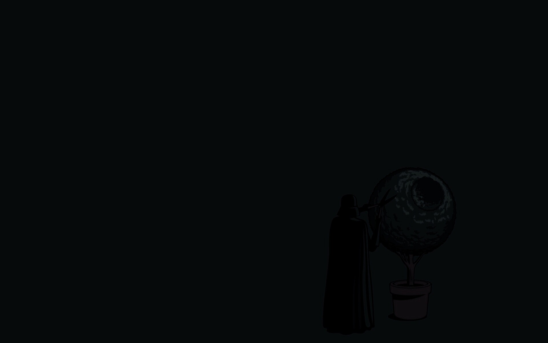 Дарт Вейдер постригает куст обои