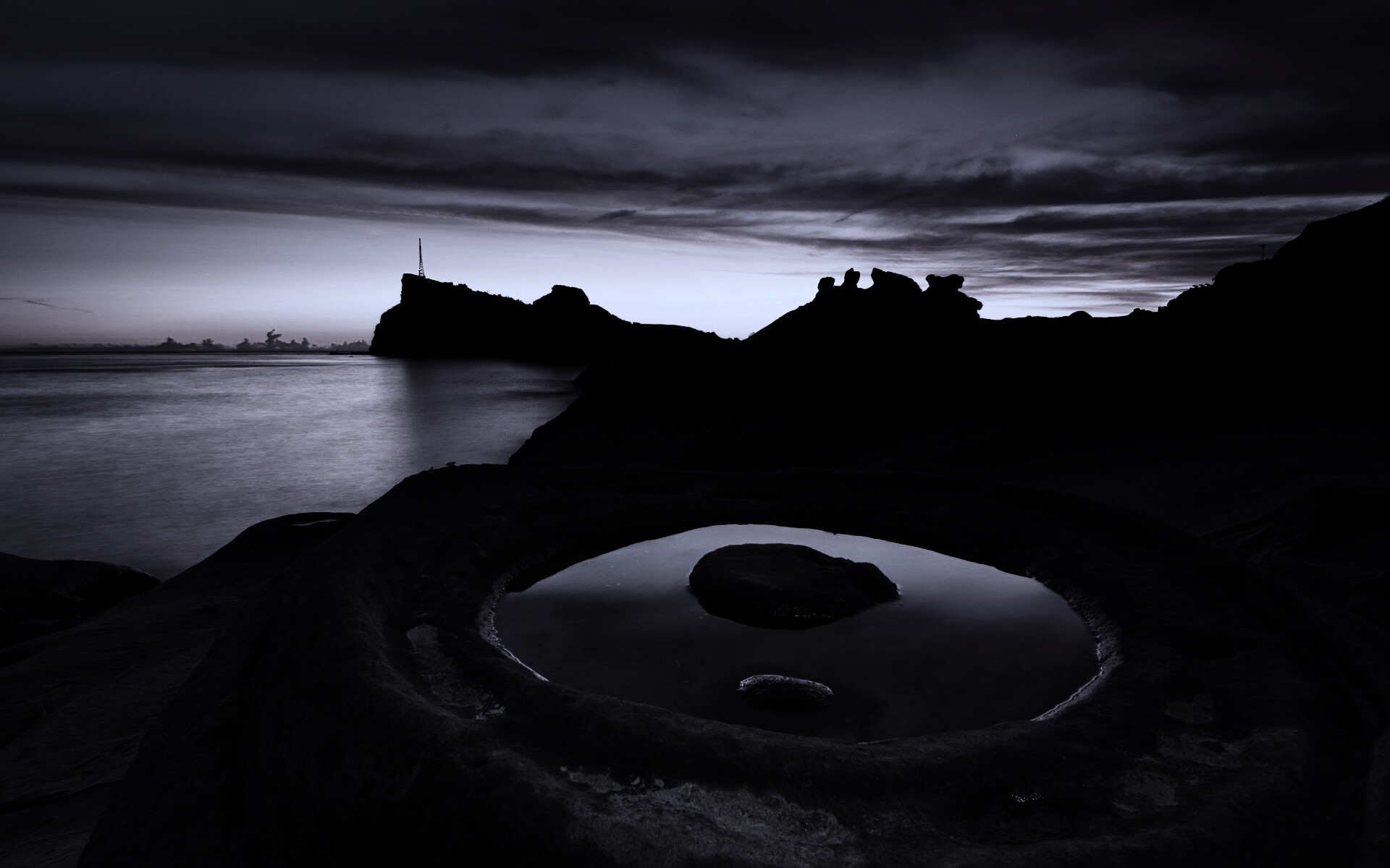 Закат на побережье обои