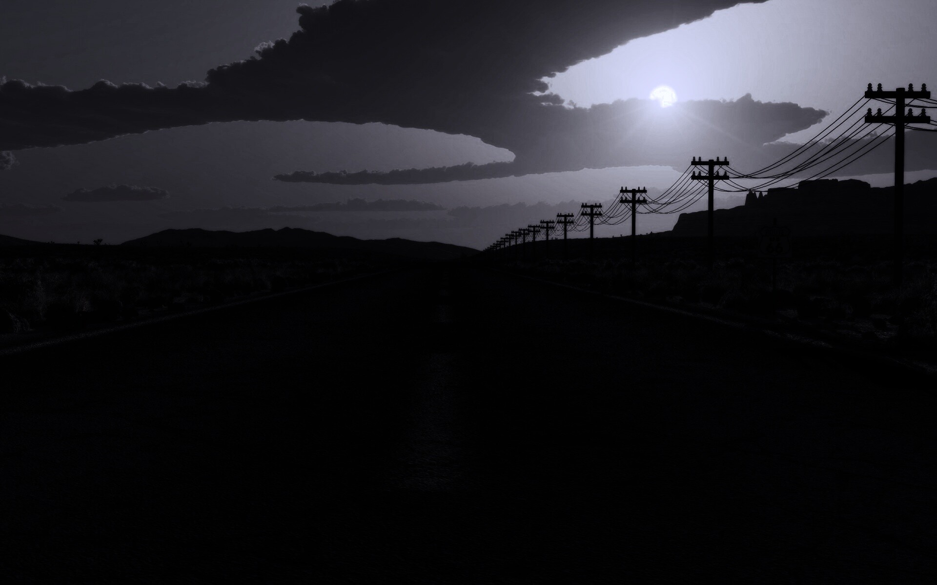 Дорога в пустыне обои