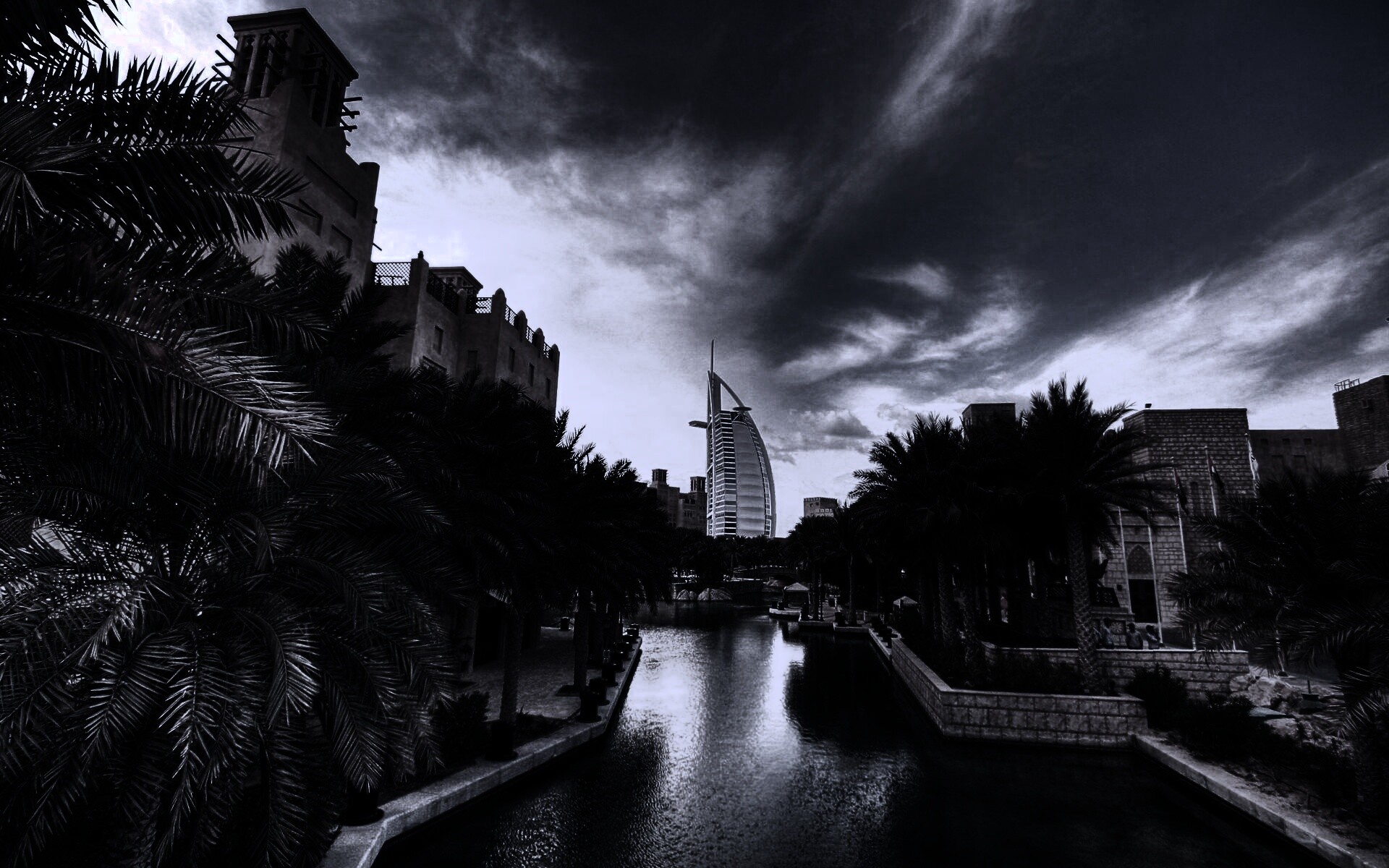 Вид на гостиницу Бурдж Аль Араб в Дубае обои