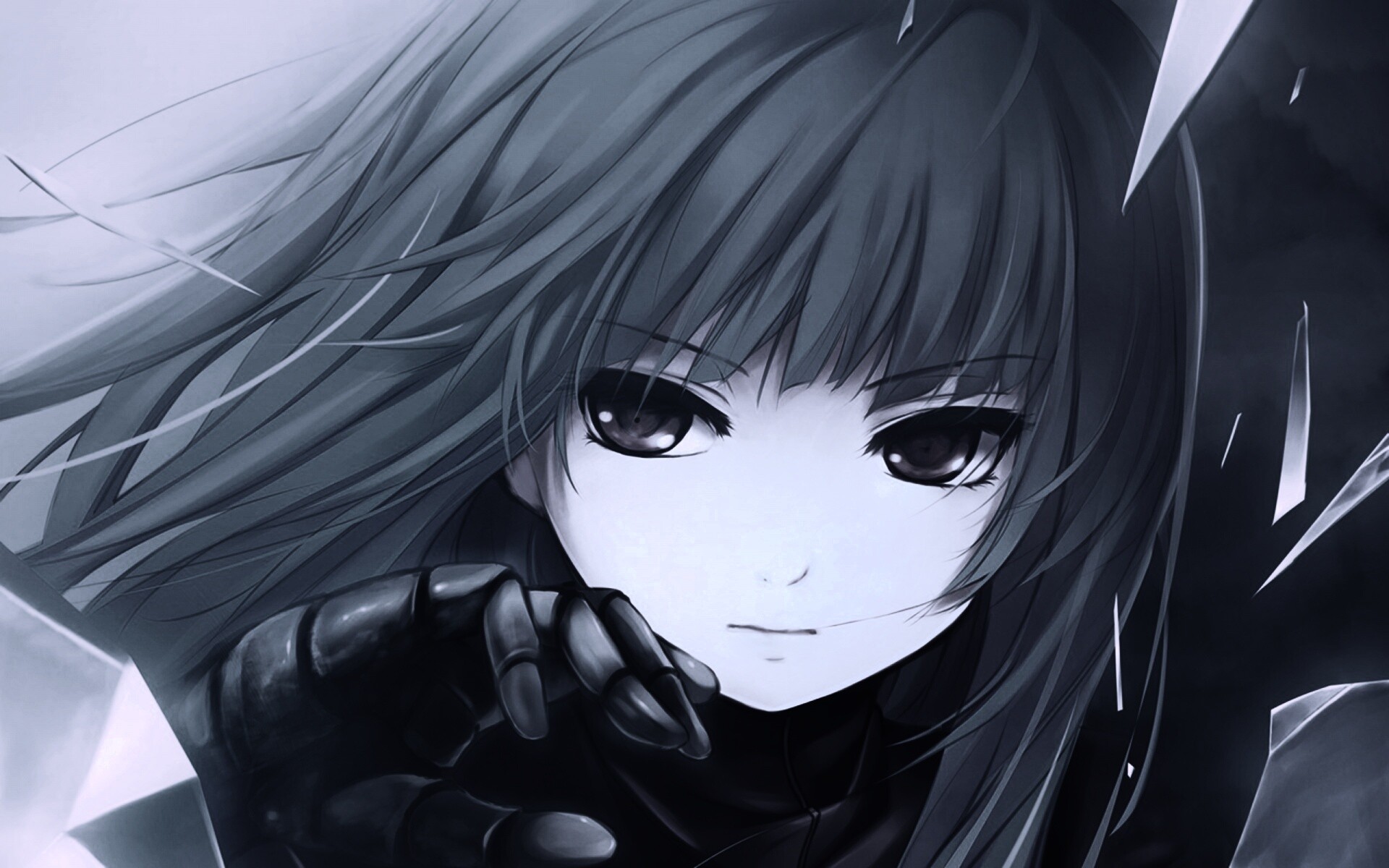 Аниме девушка с голубыми волосами обои