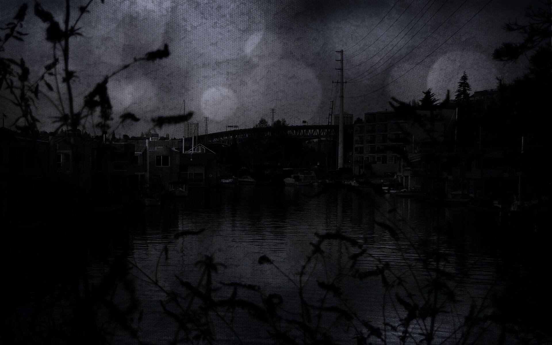 Городок на реке обои