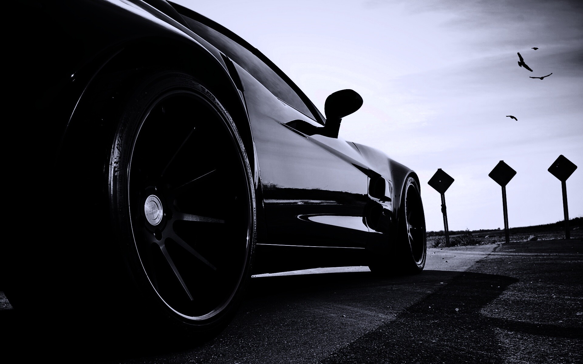 Чёрный концепт обои