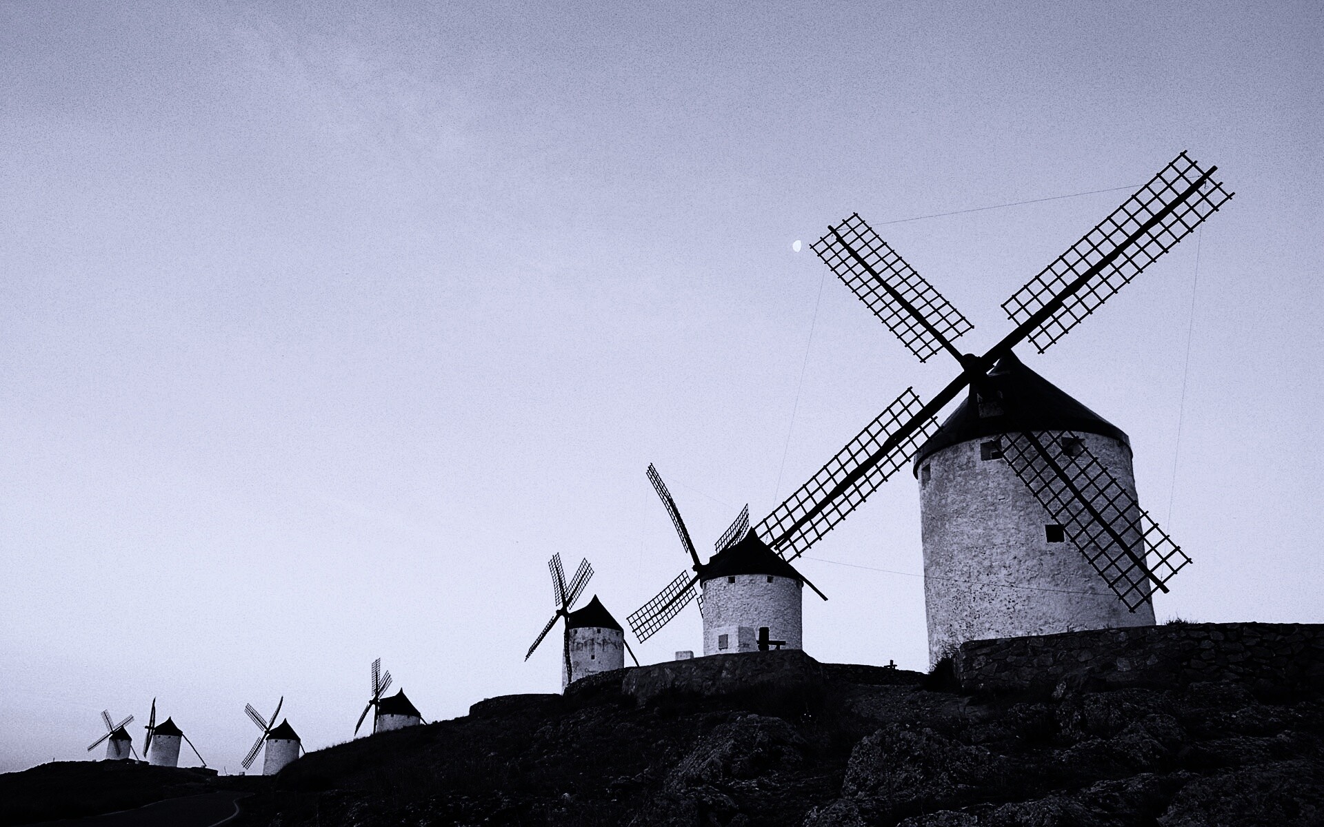 Пейзаж из ветряных мельниц обои