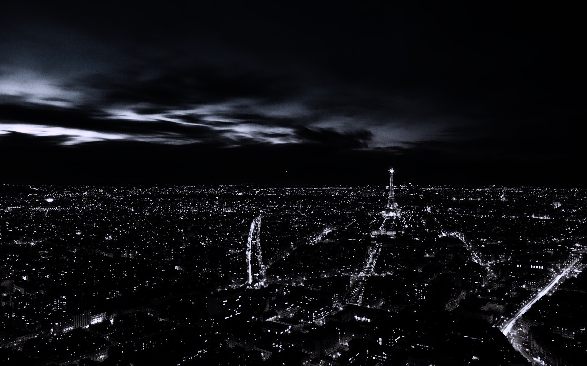 Вид на ночной Париж обои