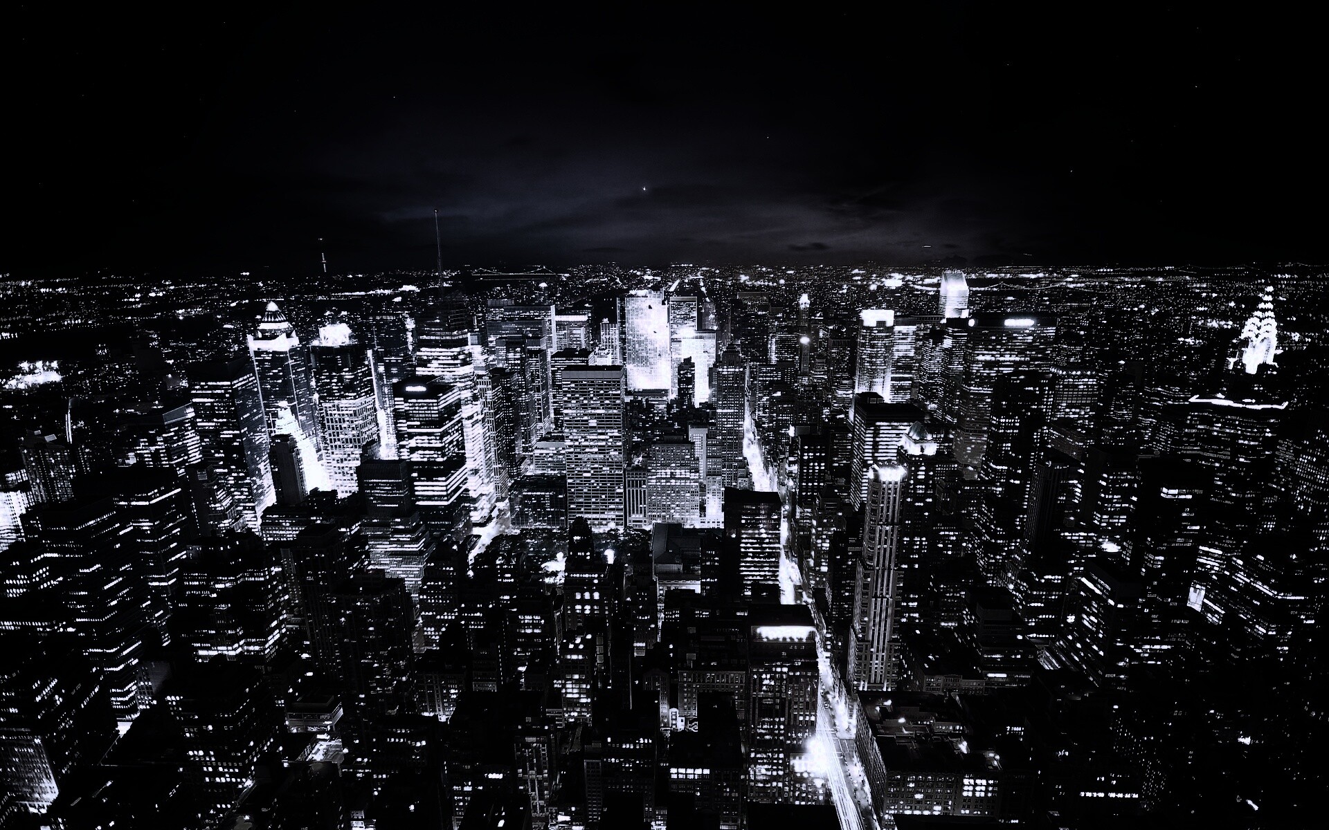 Вид на ночной Нью-Йорк обои