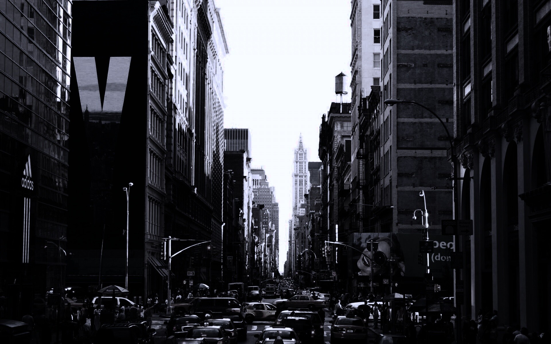 Людная Нью-Йоркская улица обои