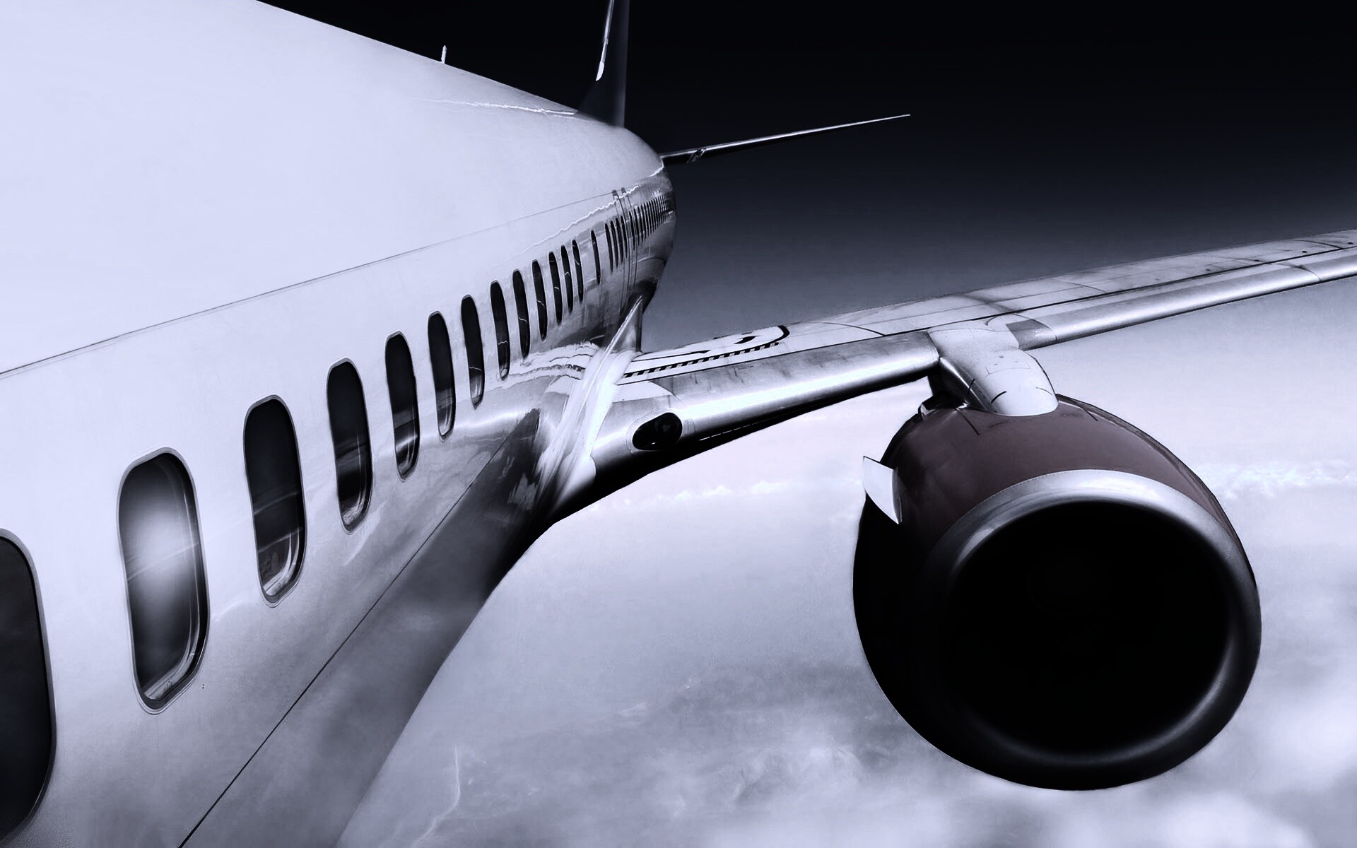 Вид на борт самолёта обои