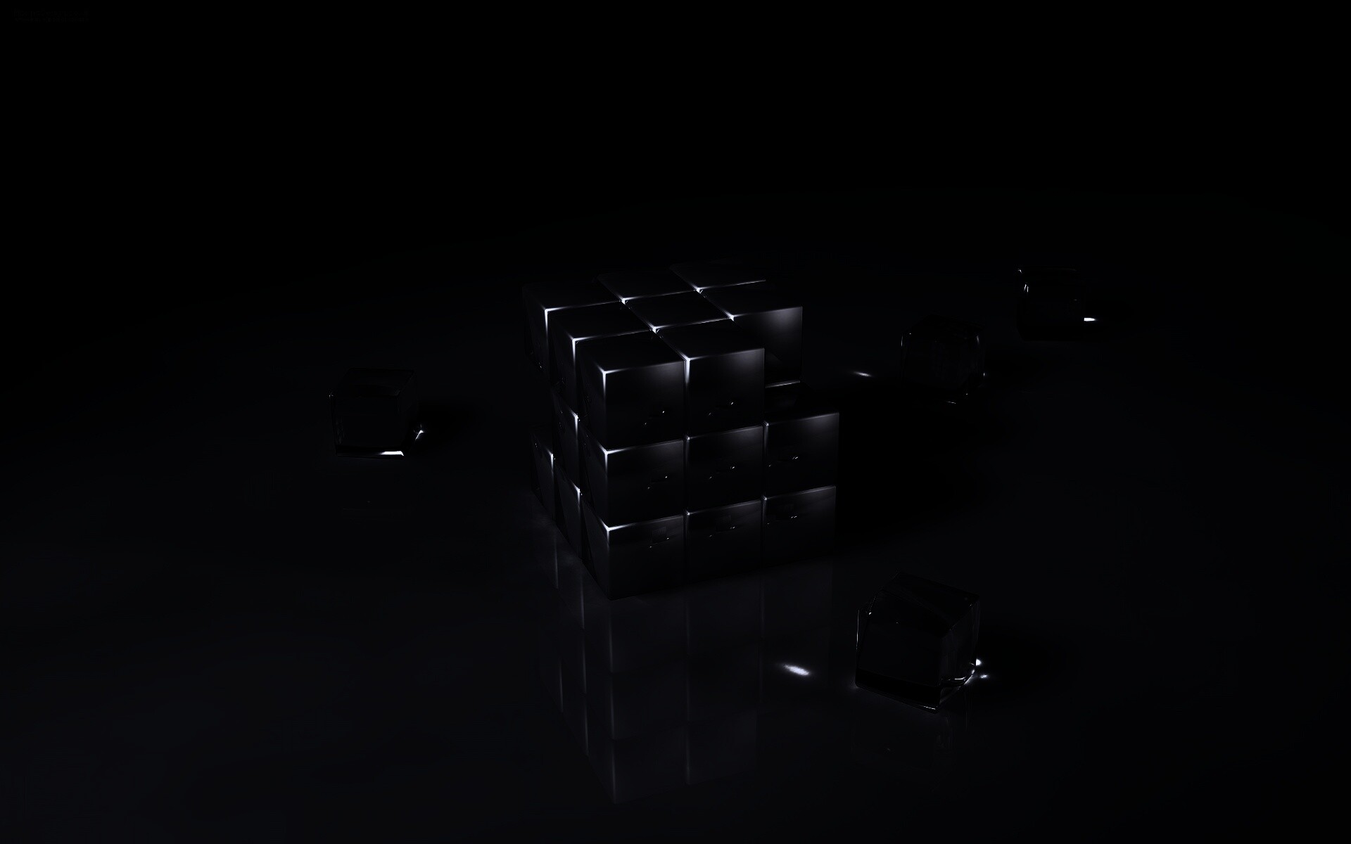 Кубик рубика из стекла обои