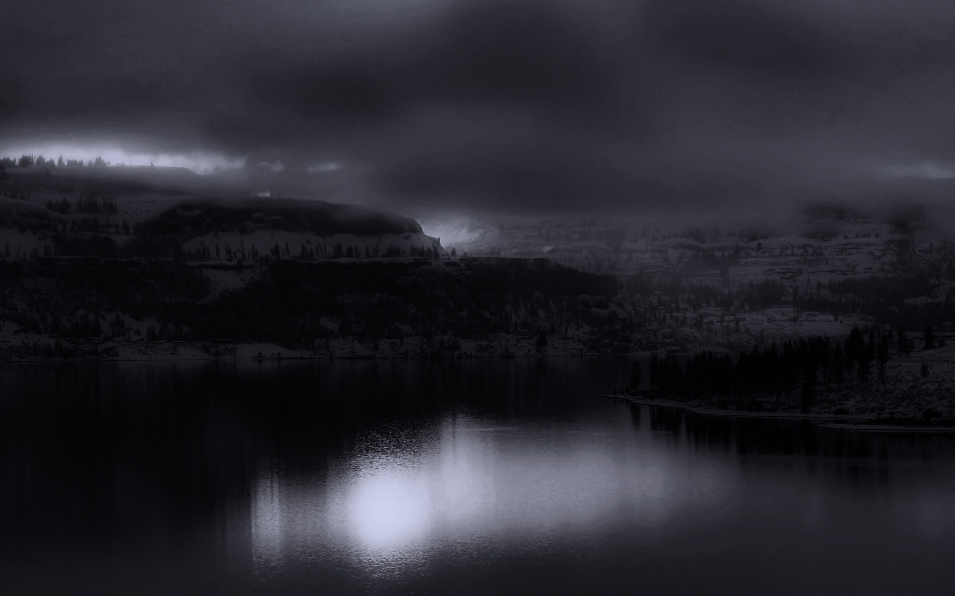 Озеро зимой обои