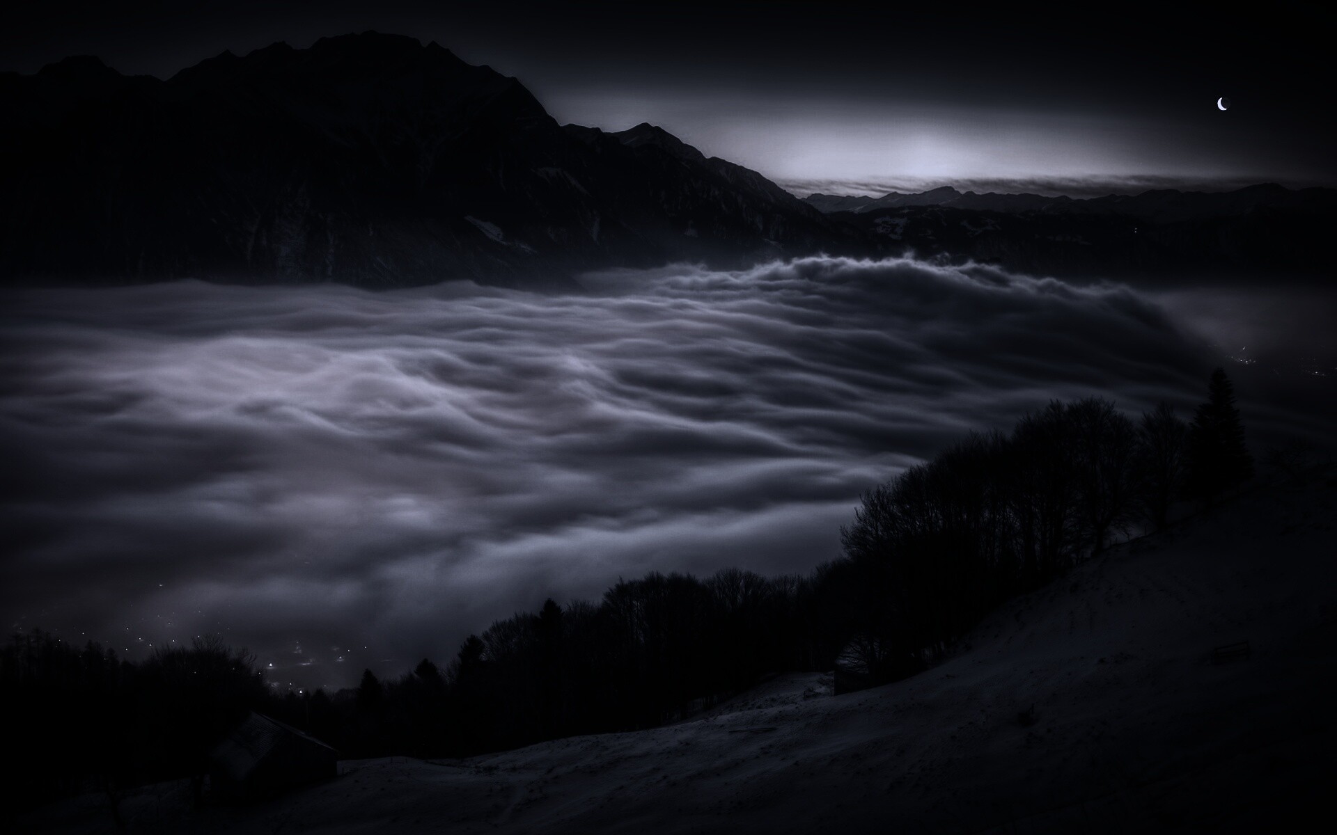 Туман в долине обои