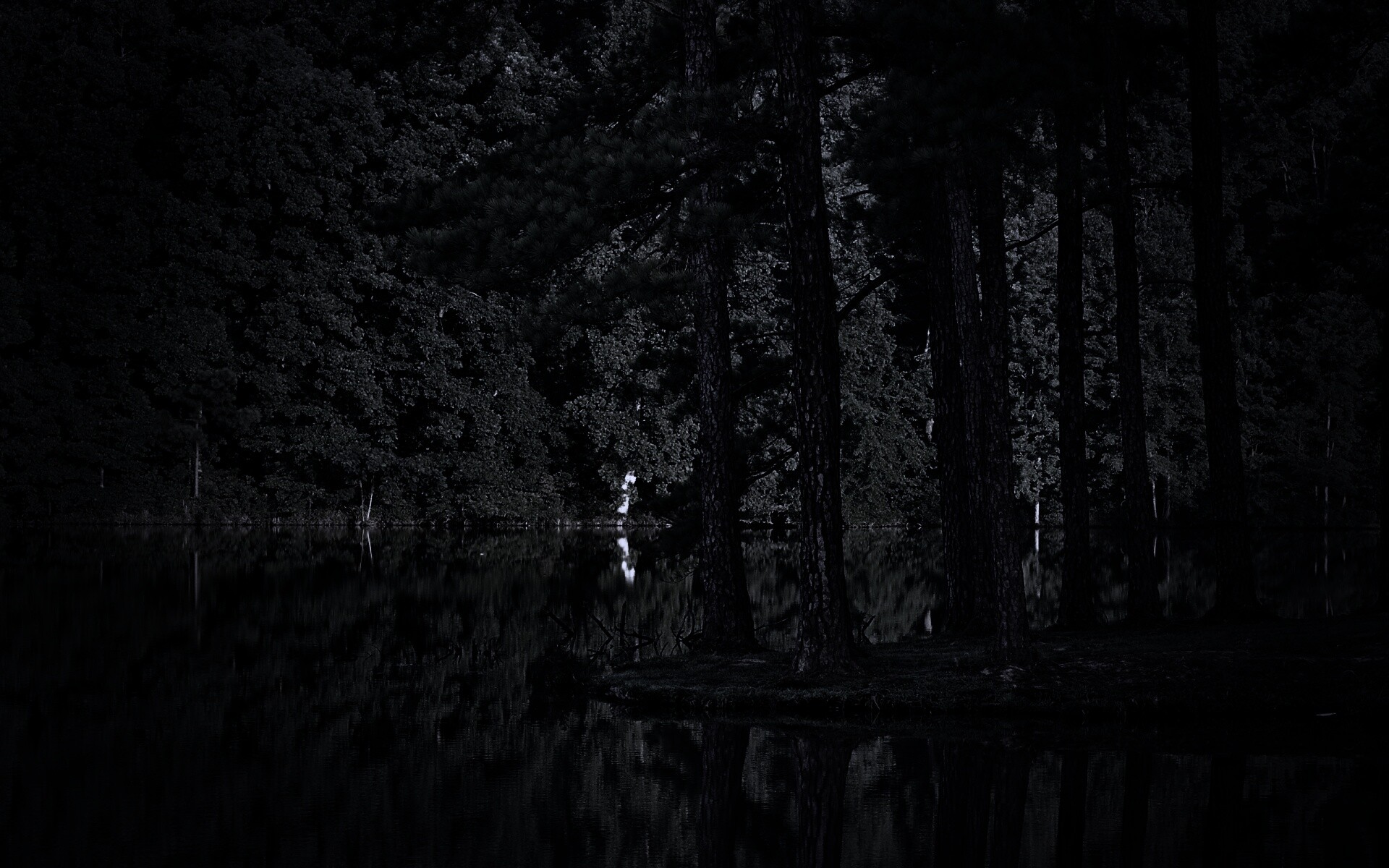 Островок посреди озера обои