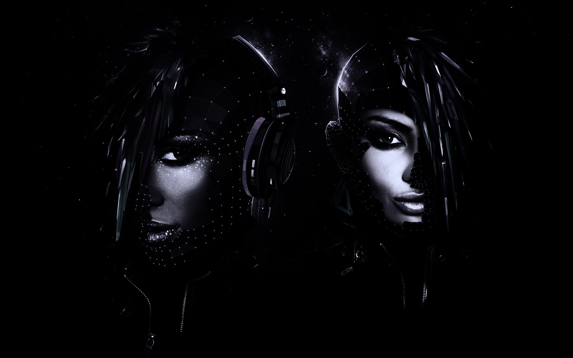 Кристаллические девушки из компьютерного мира обои