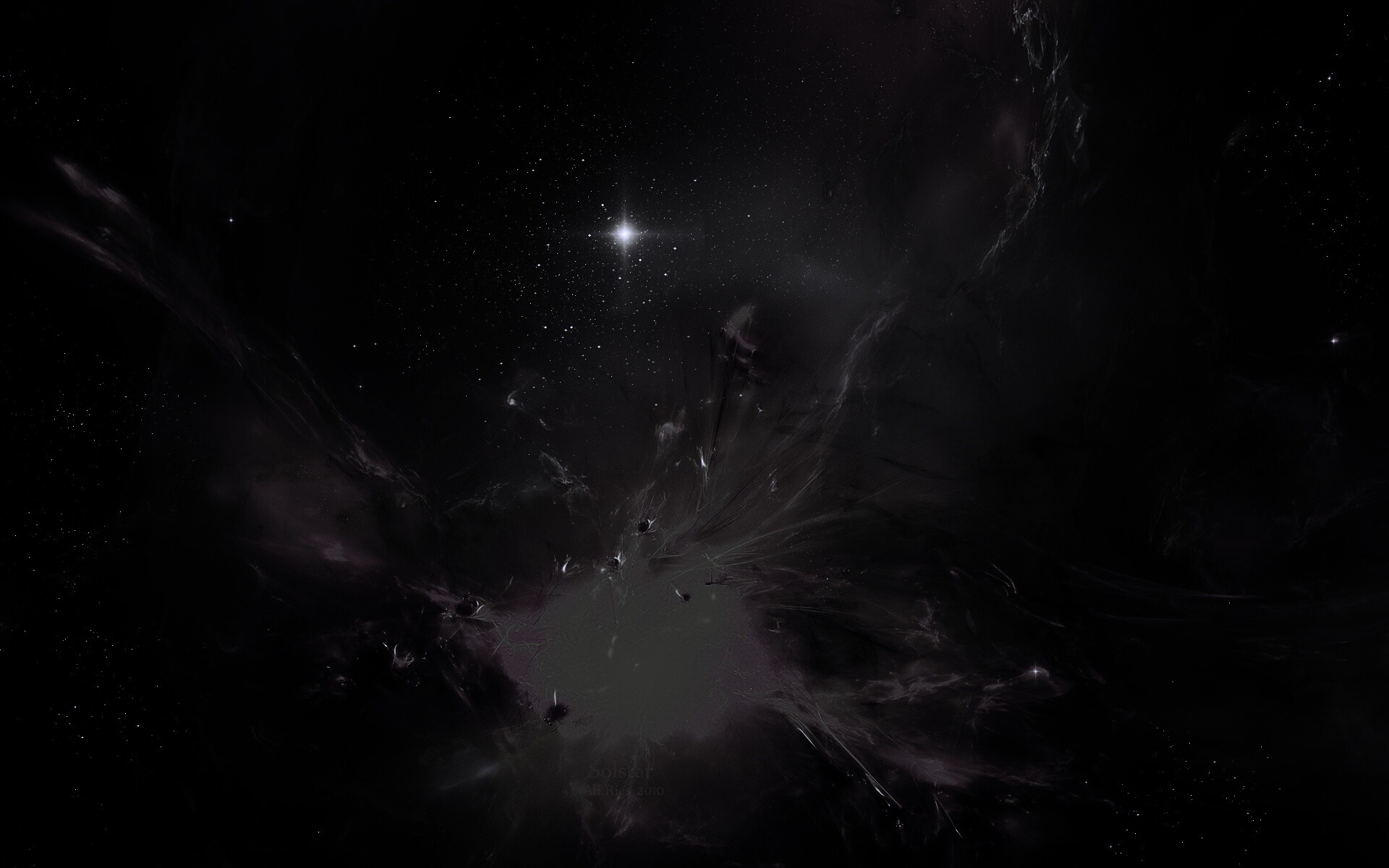 Туманность в красно-жёлтых тонах обои