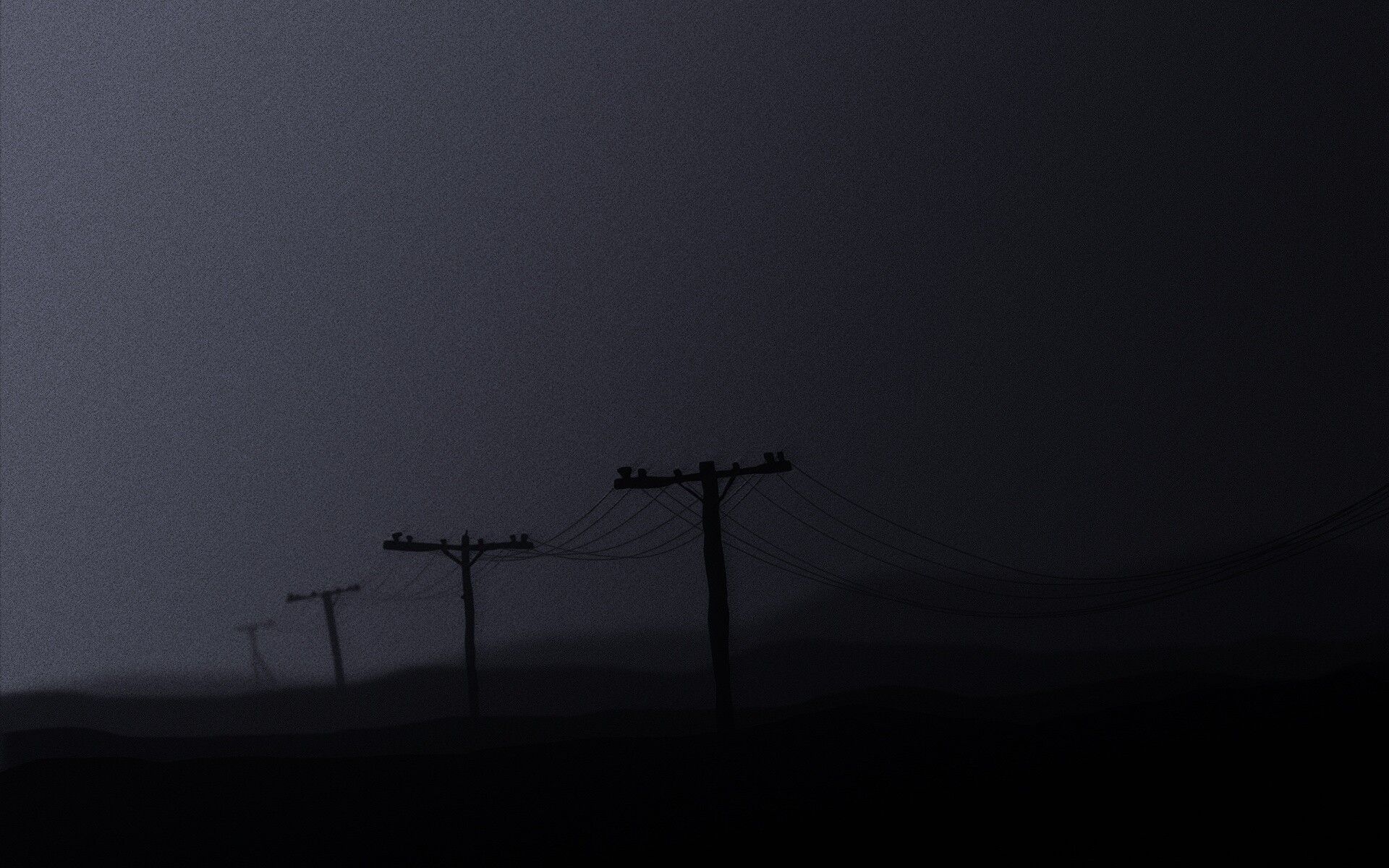 Столбы в тумане обои