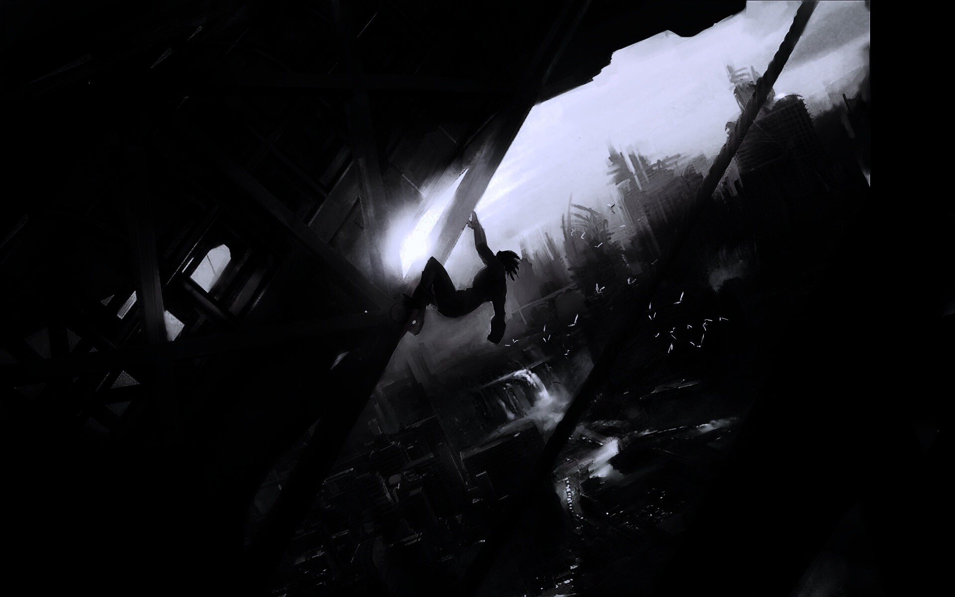 Мутант в постапокалиптическом городе обои