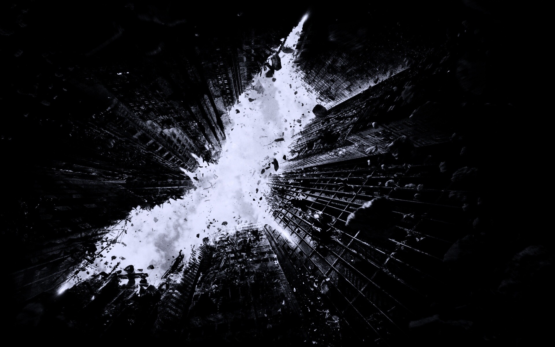 Темный рыцарь среди рушащегося мира обои