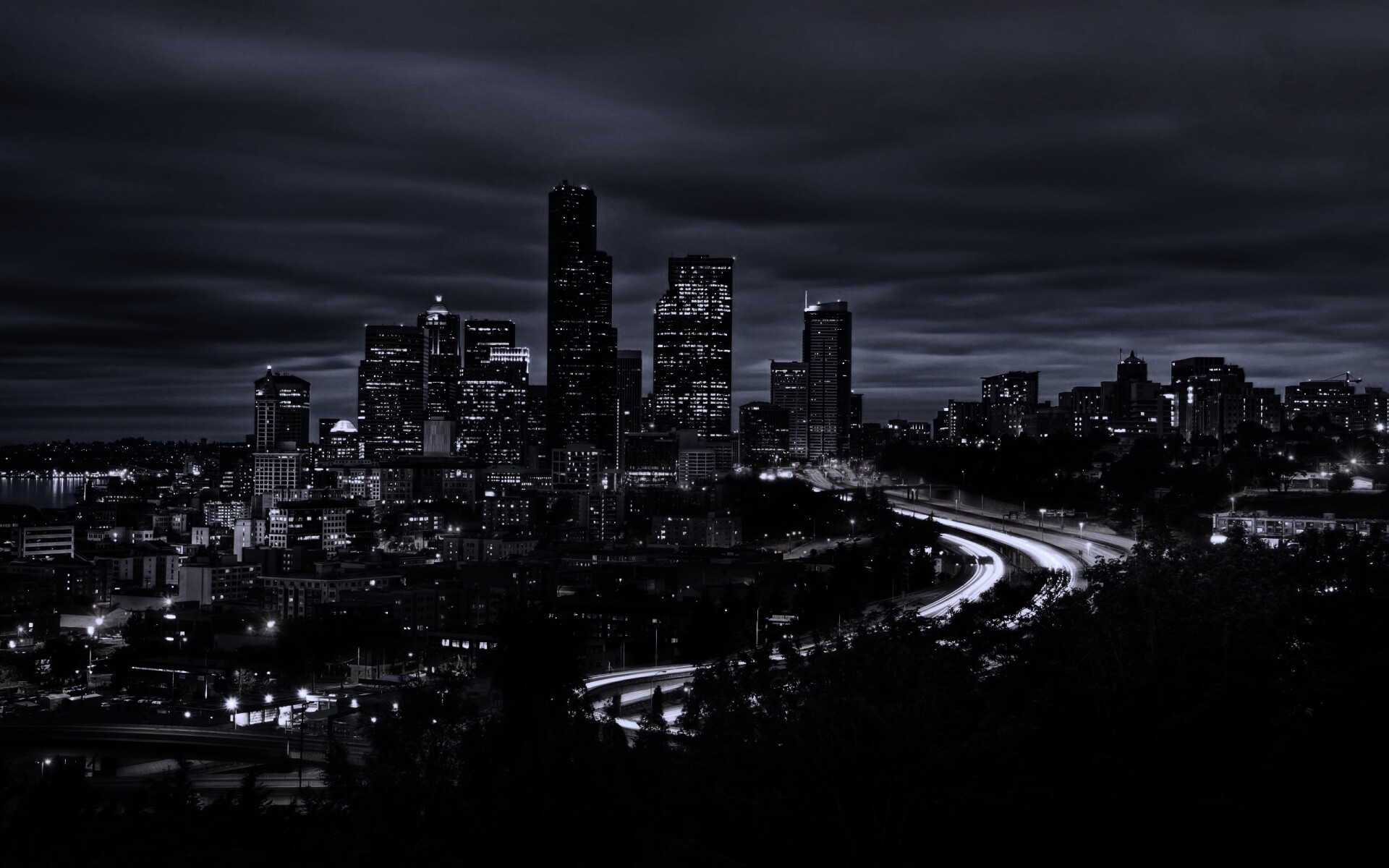 Город вдали обои