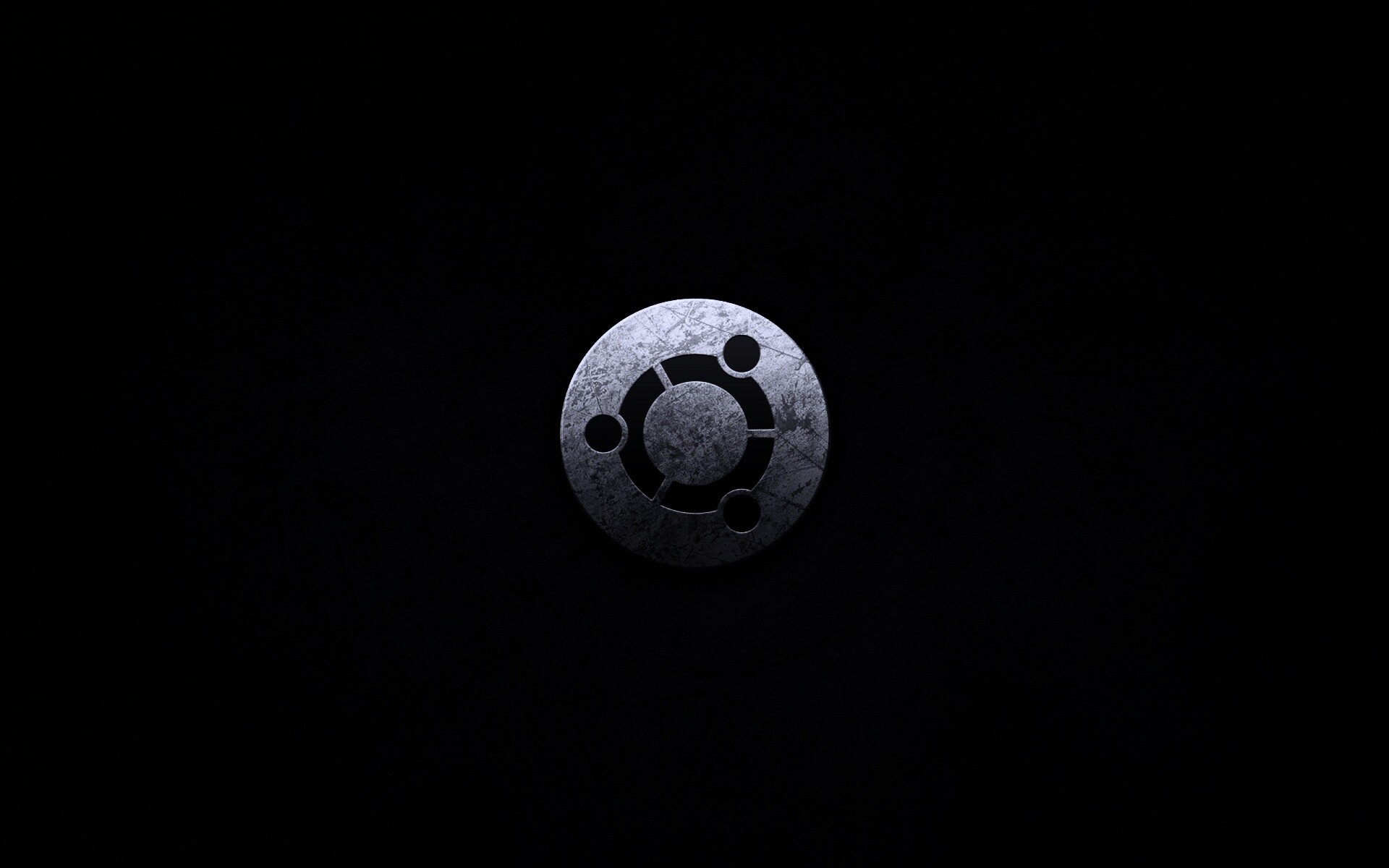 Логотип убунту из металла обои