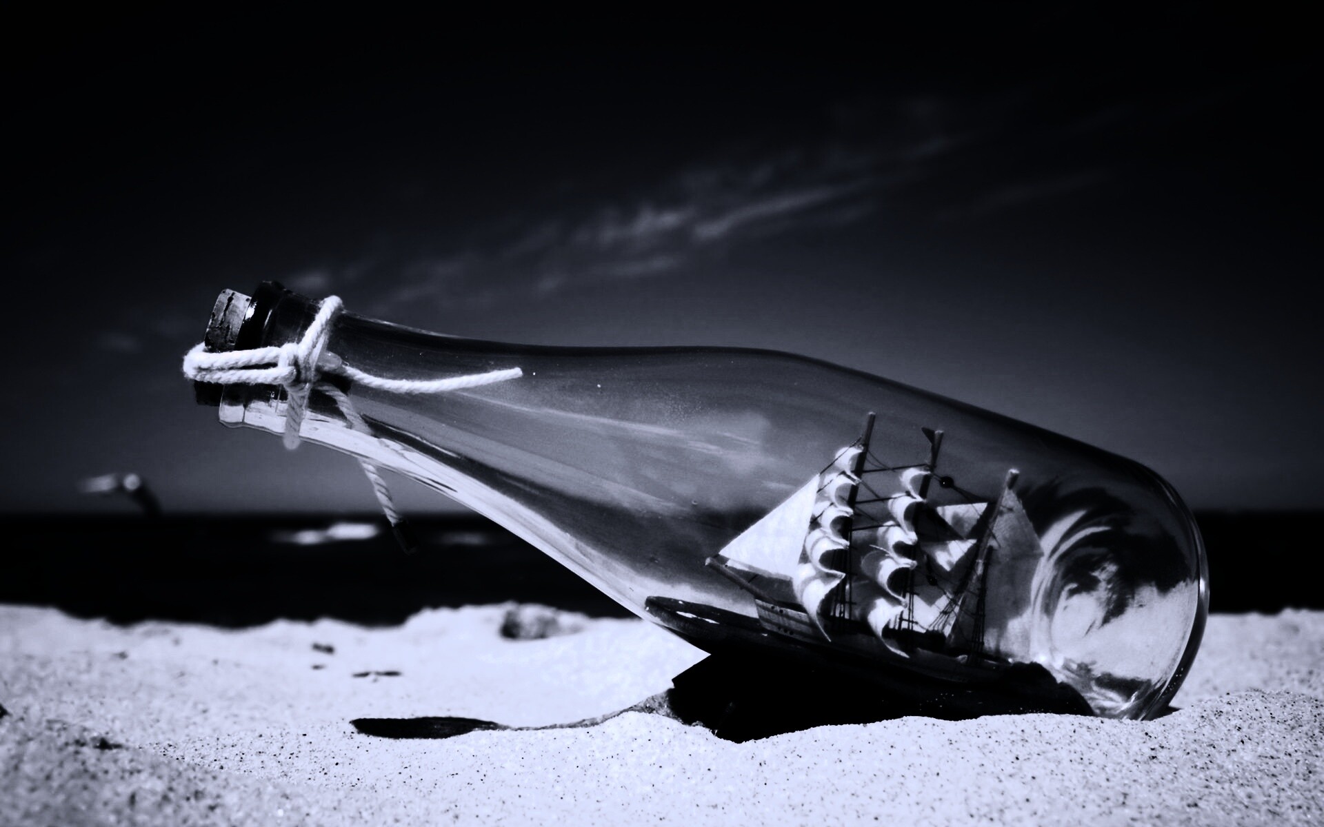 Парусник в бутылке обои