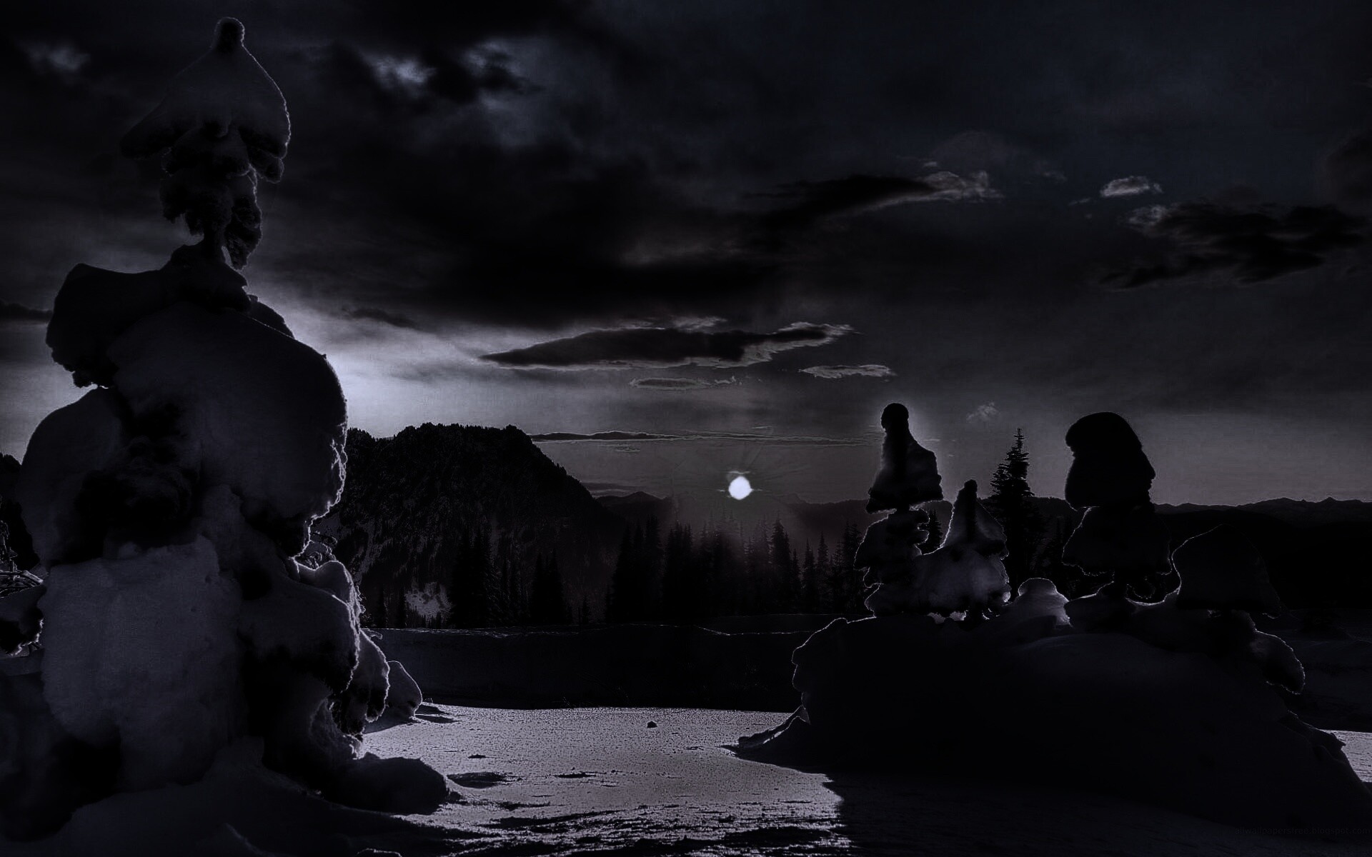 Зимнее солнце обои