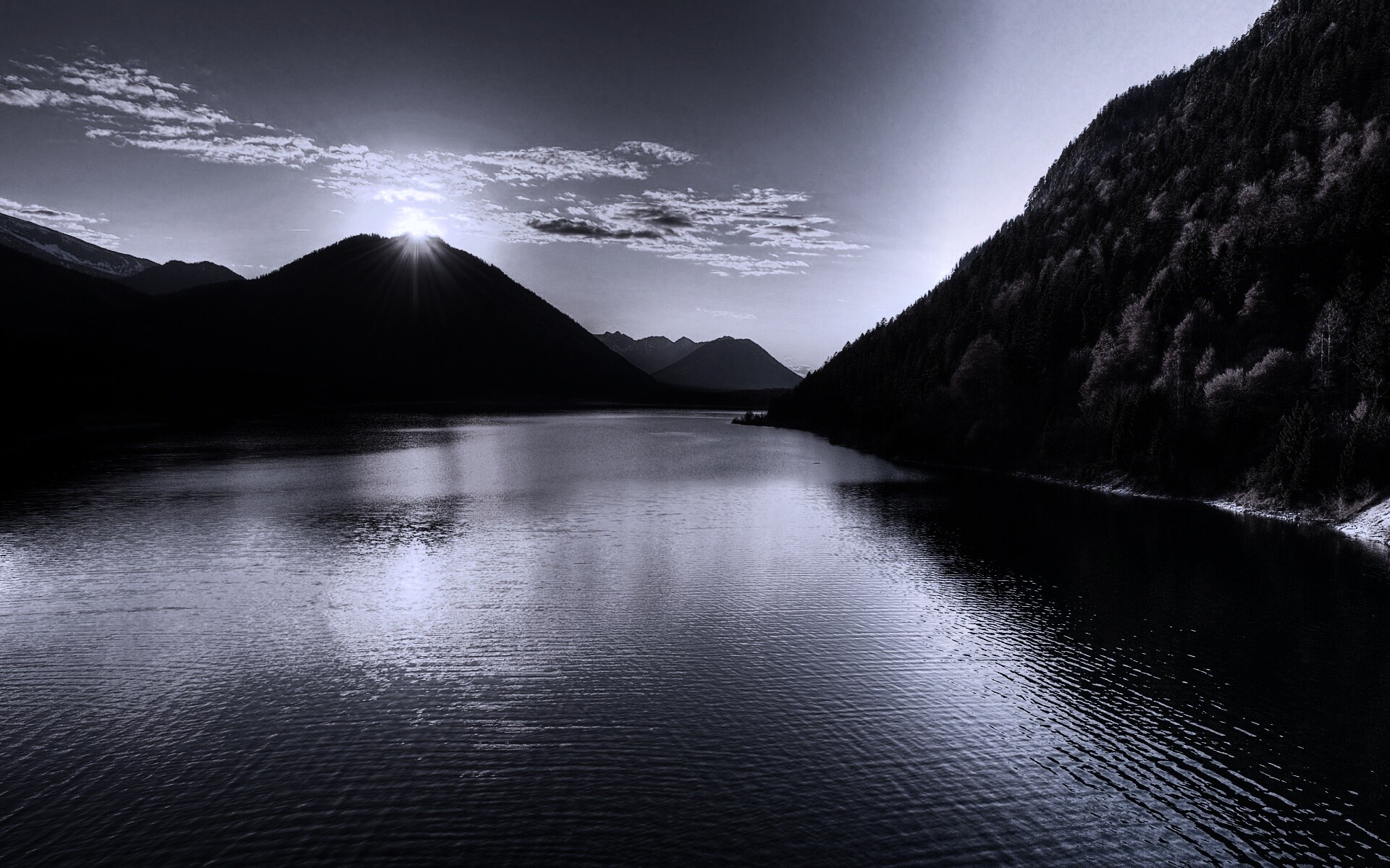 Закат в горах обои