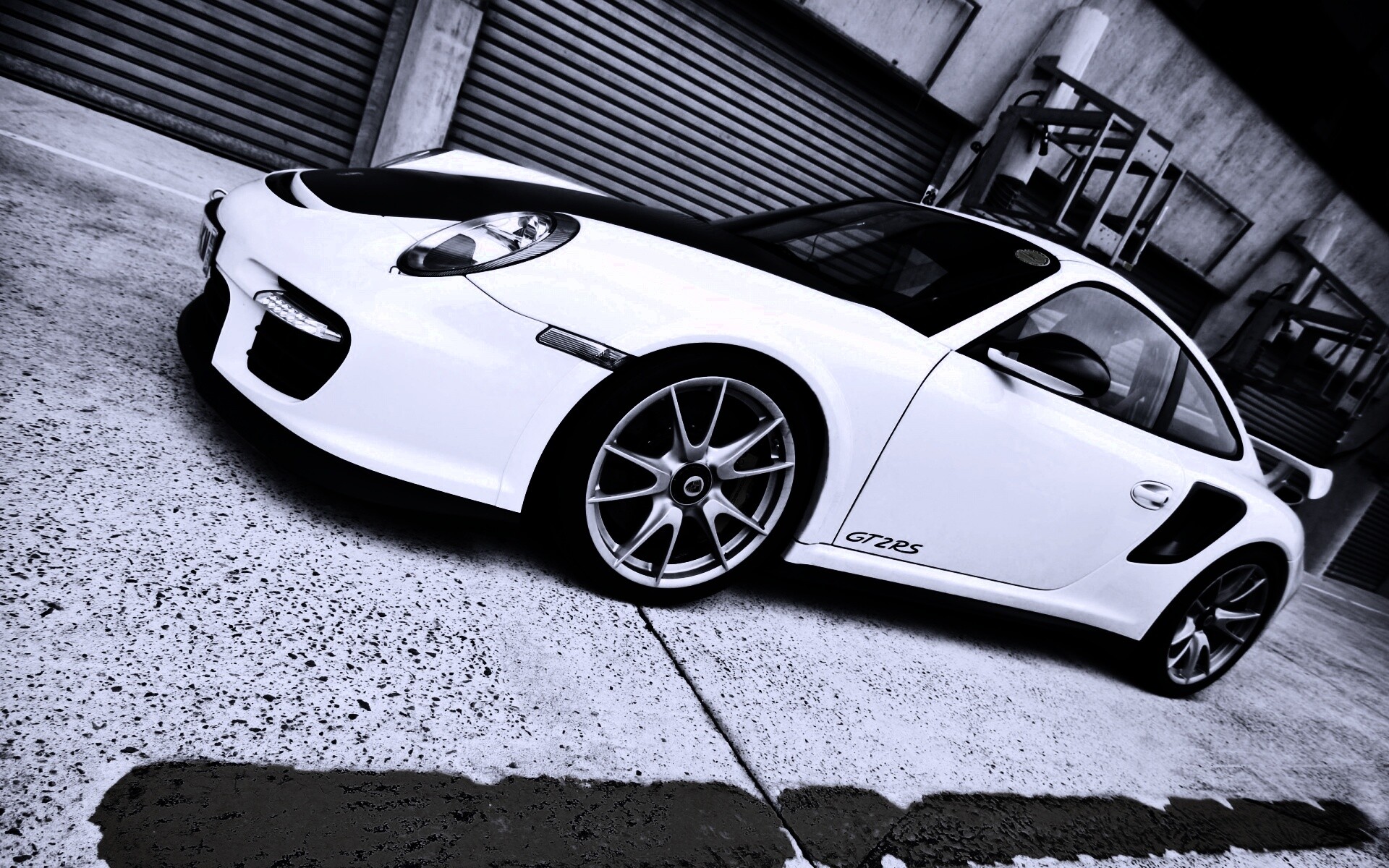 Белый порше обои