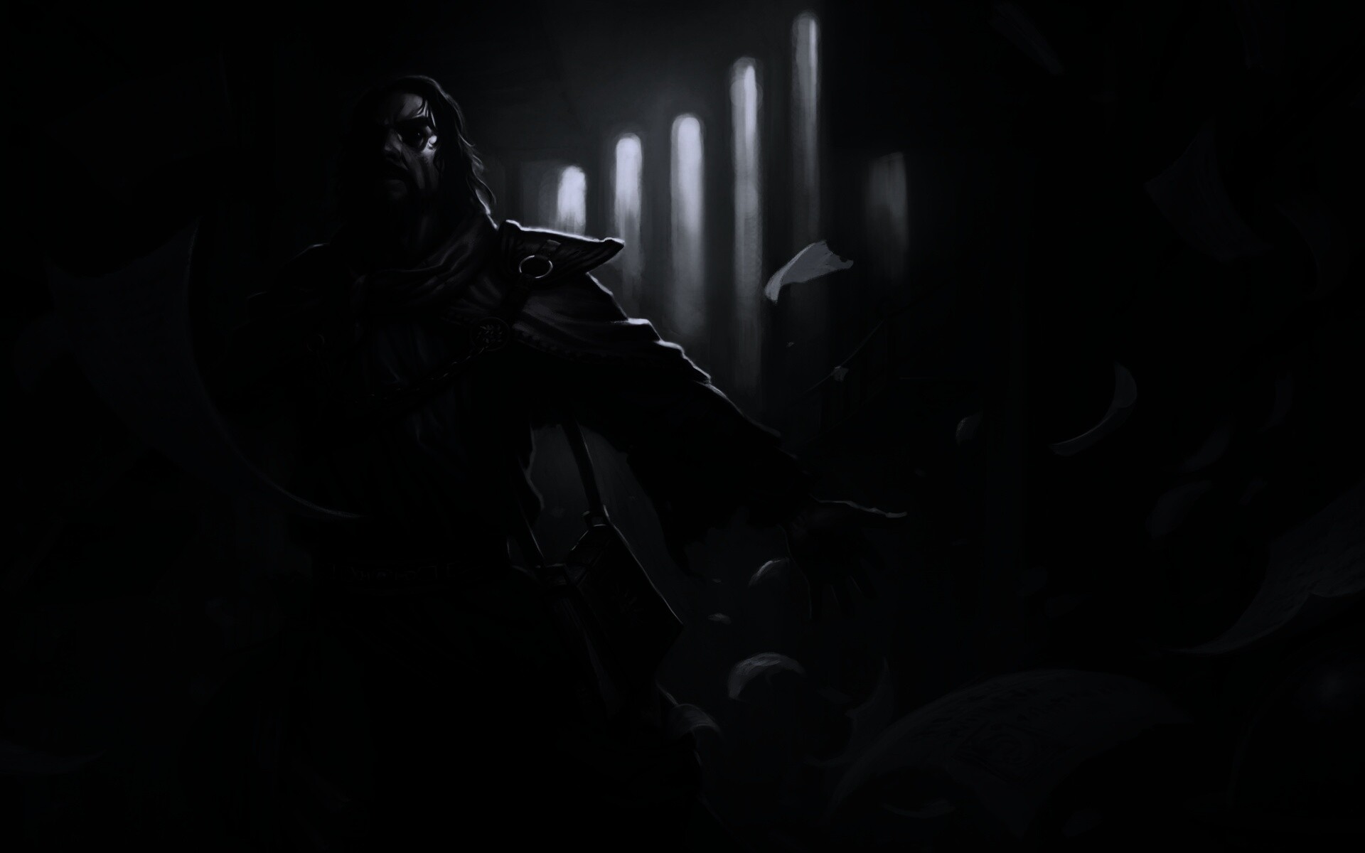 Маг в библиотеке обои