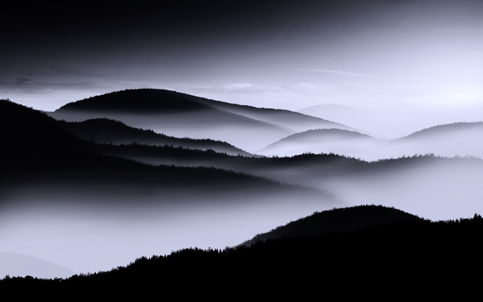 Туманные горы обои