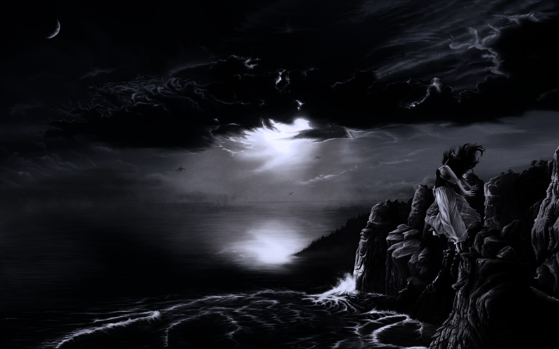 Прыжок с обрыва обои