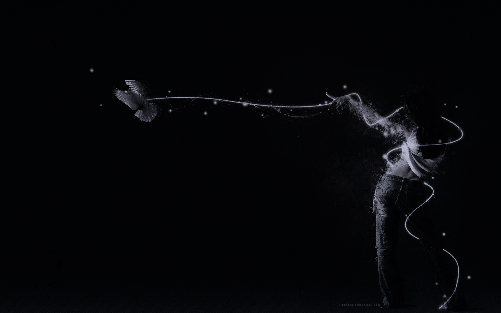 Девушка с бабочкой обои