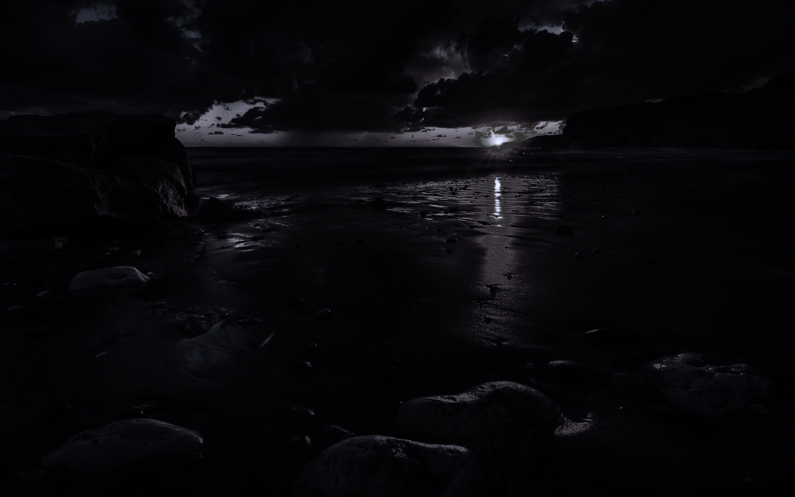 Закат солнца на пляже обои