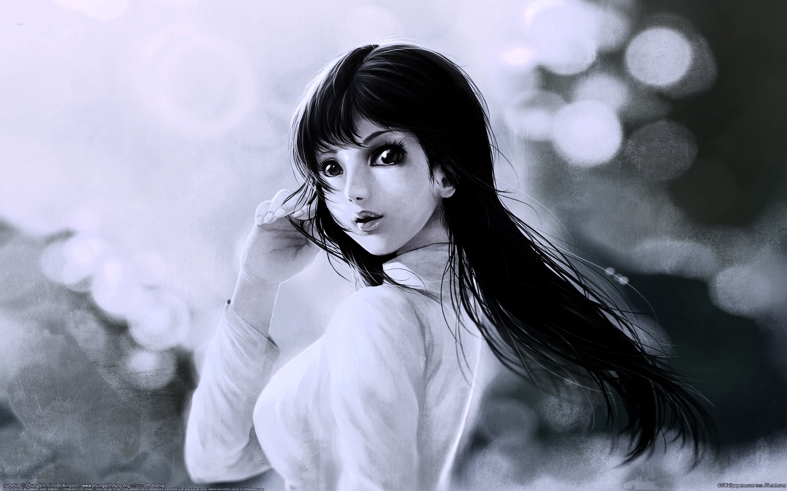 Девушка вполоборота обои