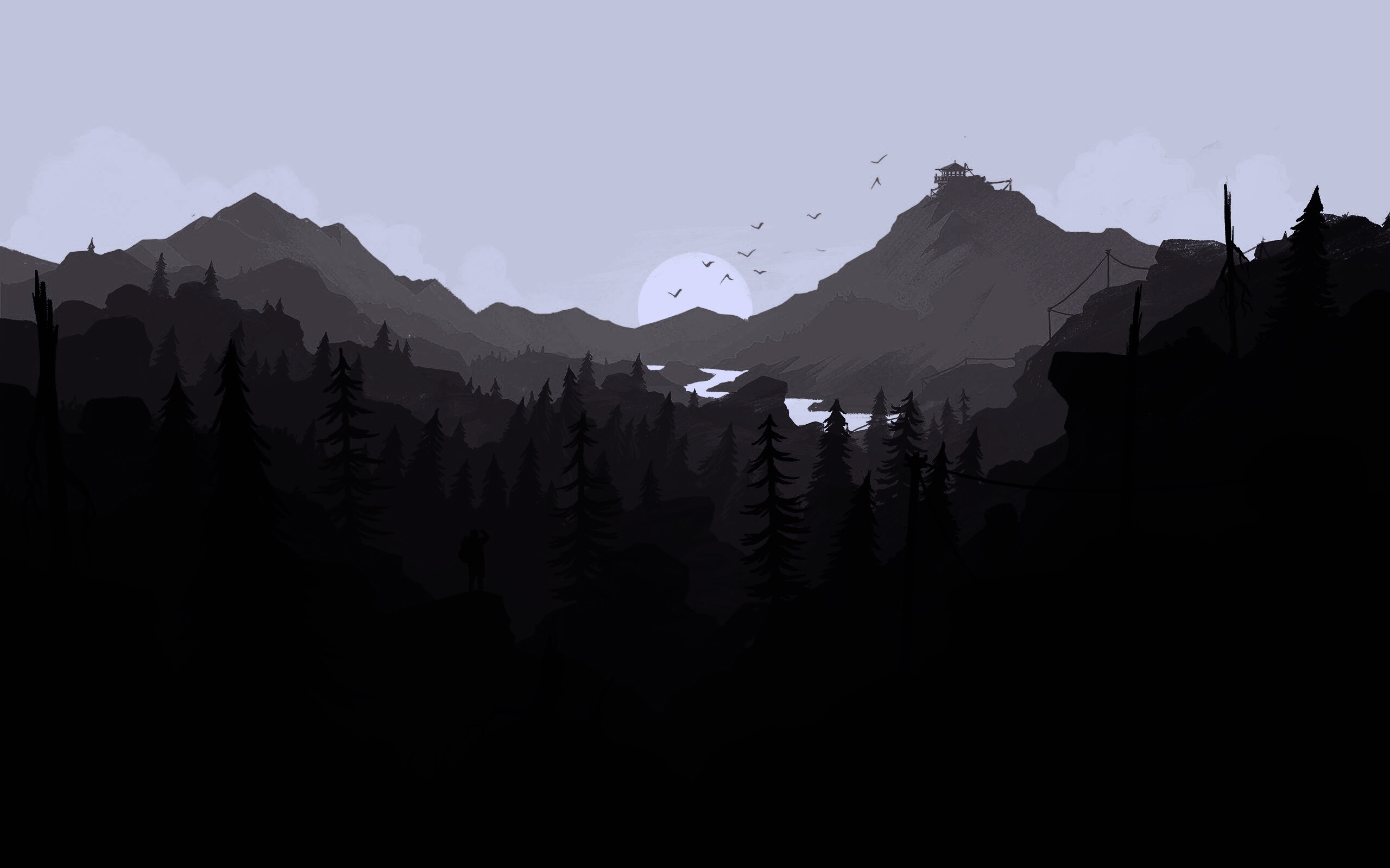 Красный Firewatch обои